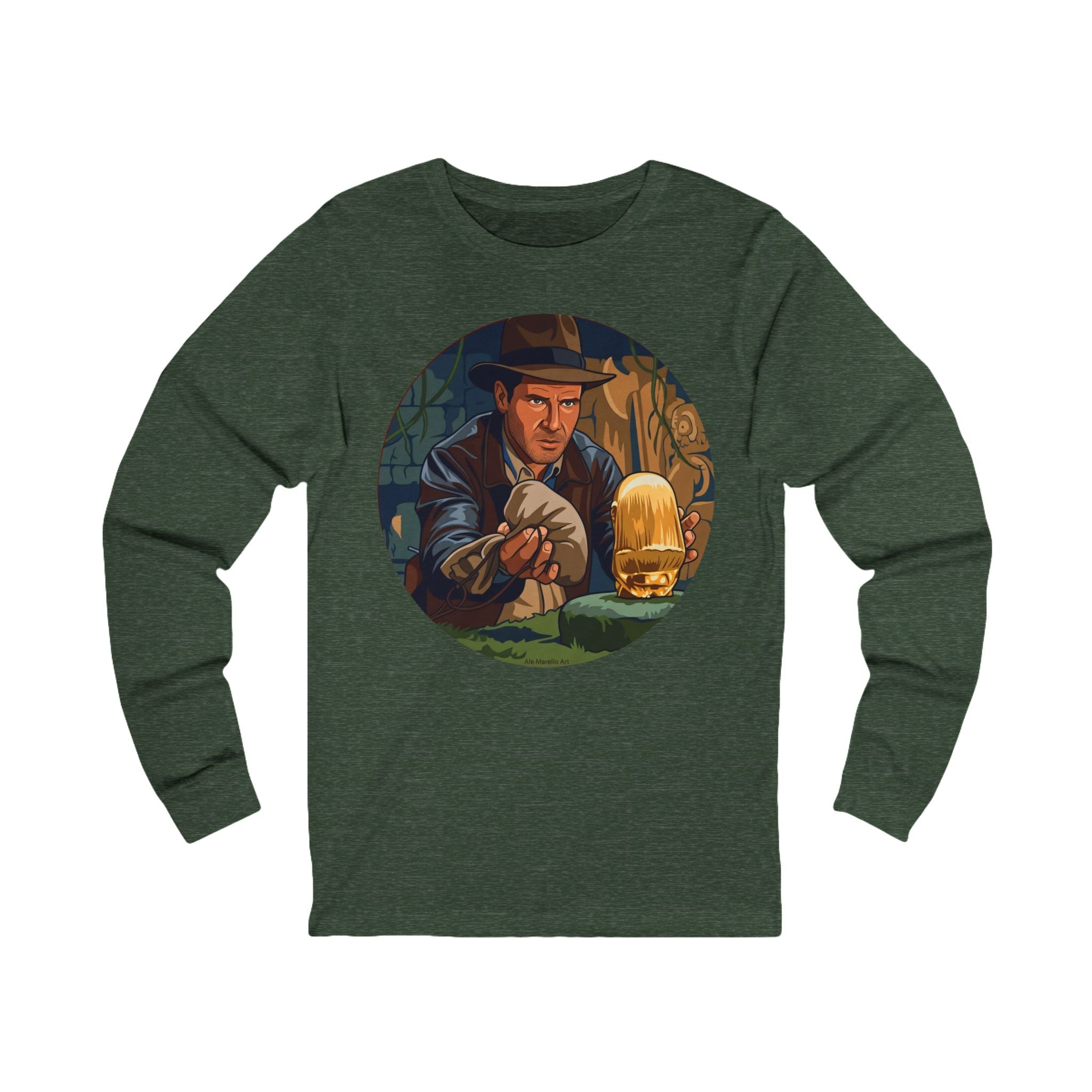 Unisex 'Adventure Man' Cotton Long Sleeve T-Shirt
