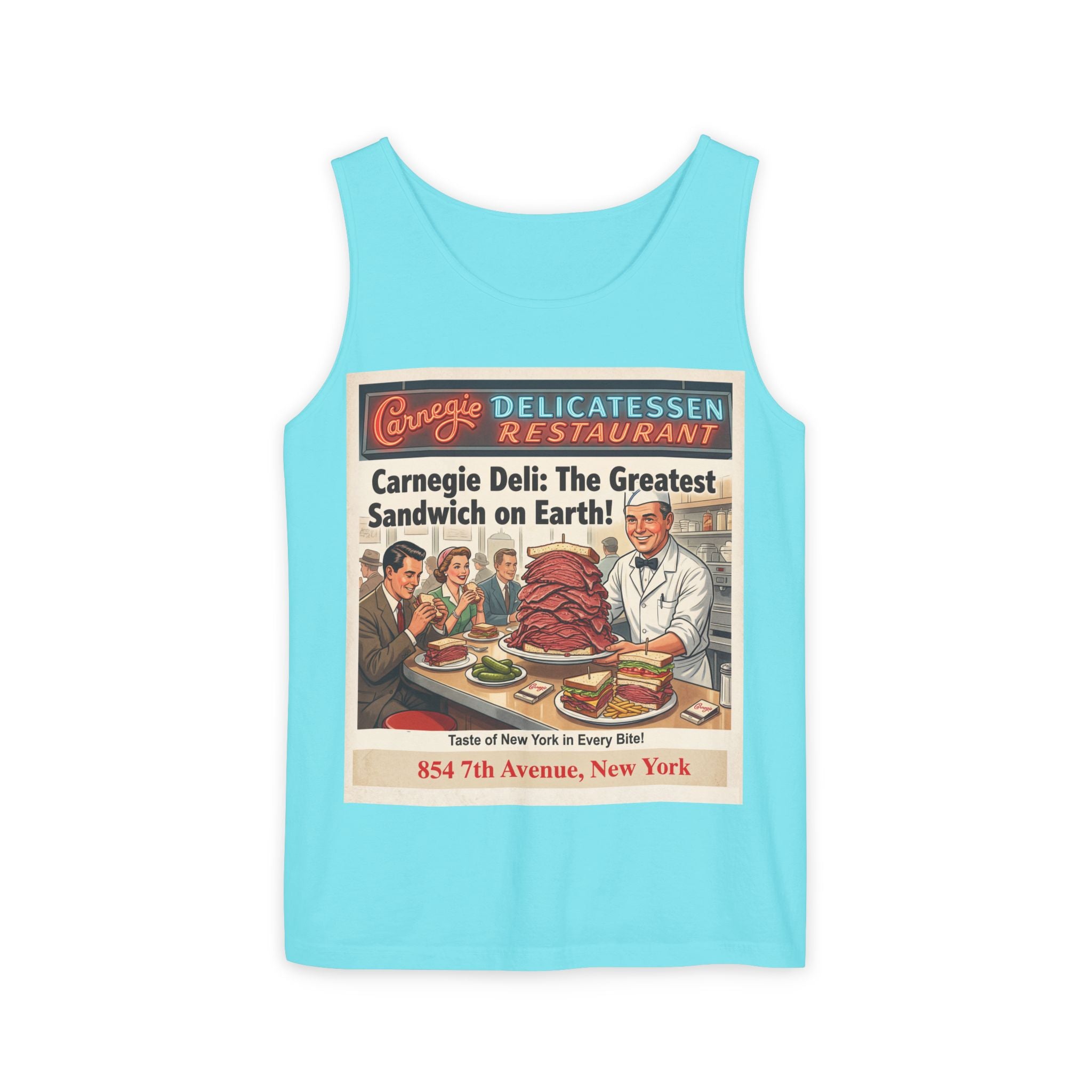 Vintage Carnegie Deli Tank Top -- Retro Advertisement Design