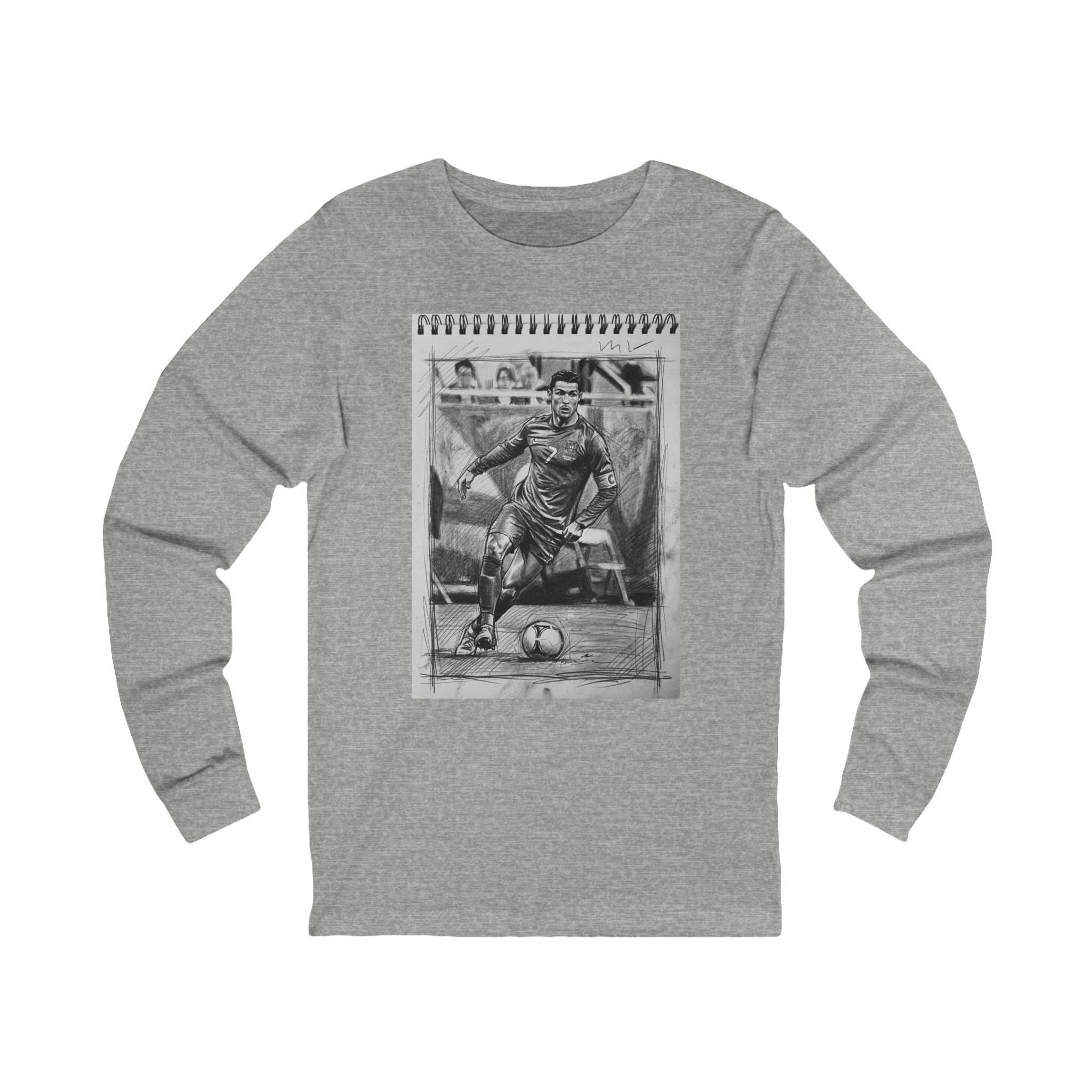 Unisex "CR7" Sketchbook Long Sleeve Cotton T-Shirt