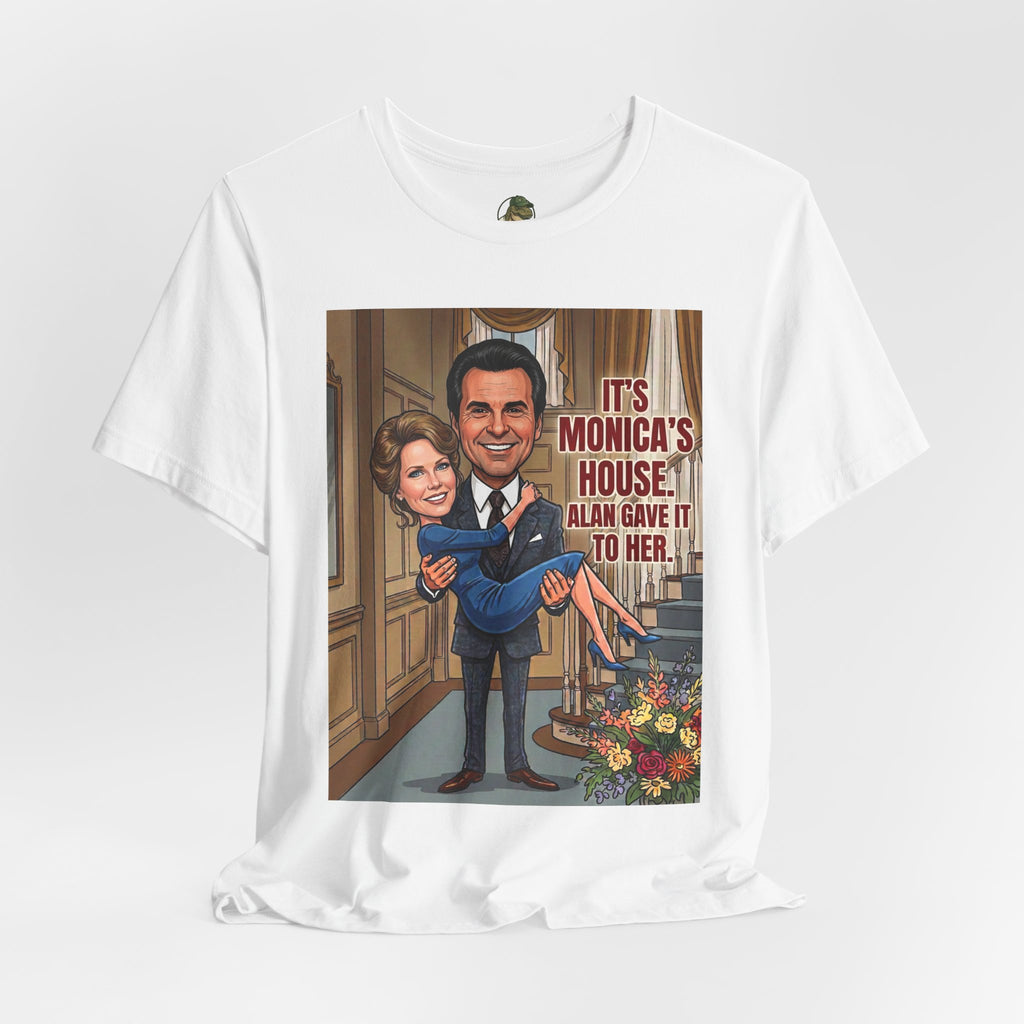 Vintage "It's Monica's House" Retro Caricature Cotton T-Shirt