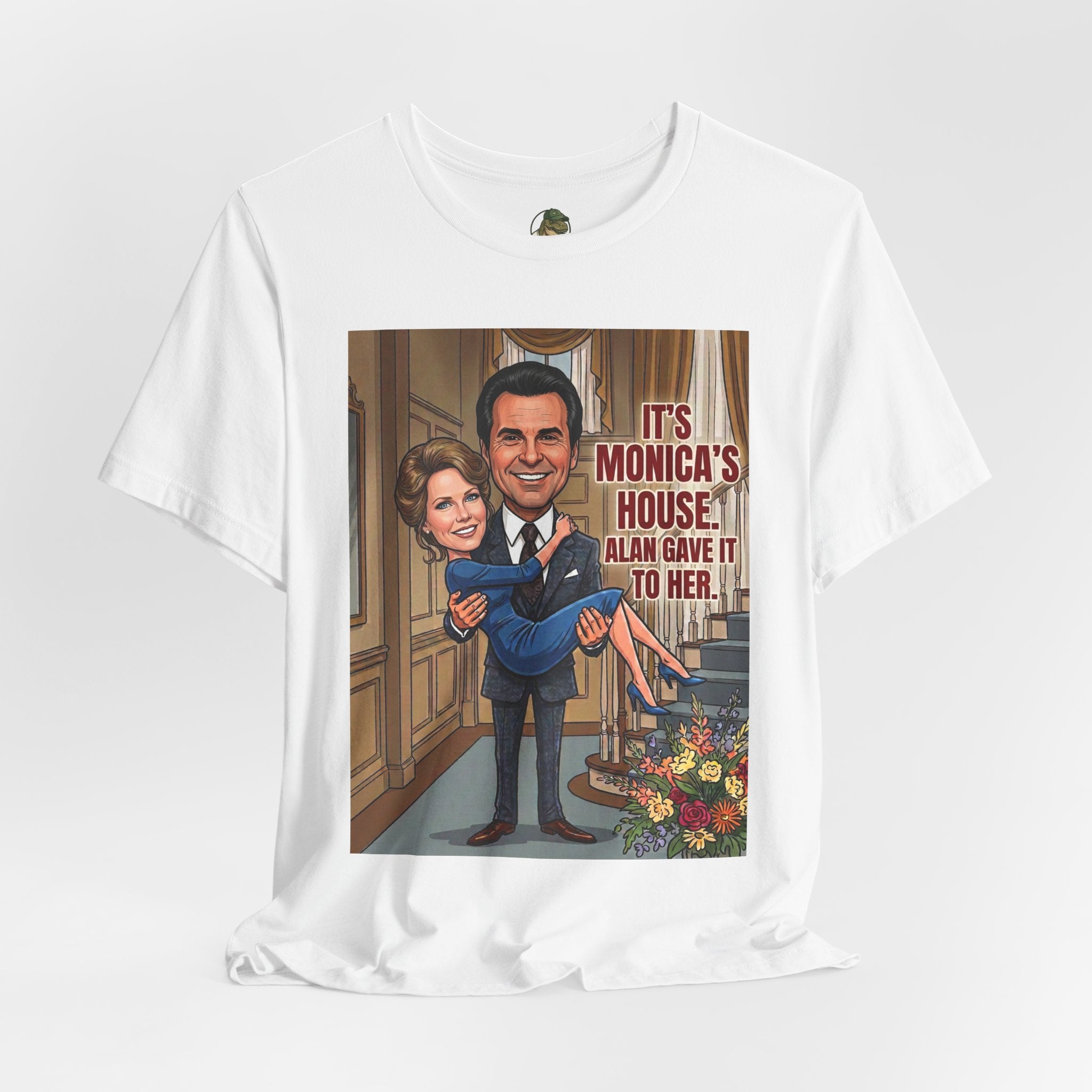 Vintage "It's Monica's House" Retro Caricature Cotton T-Shirt