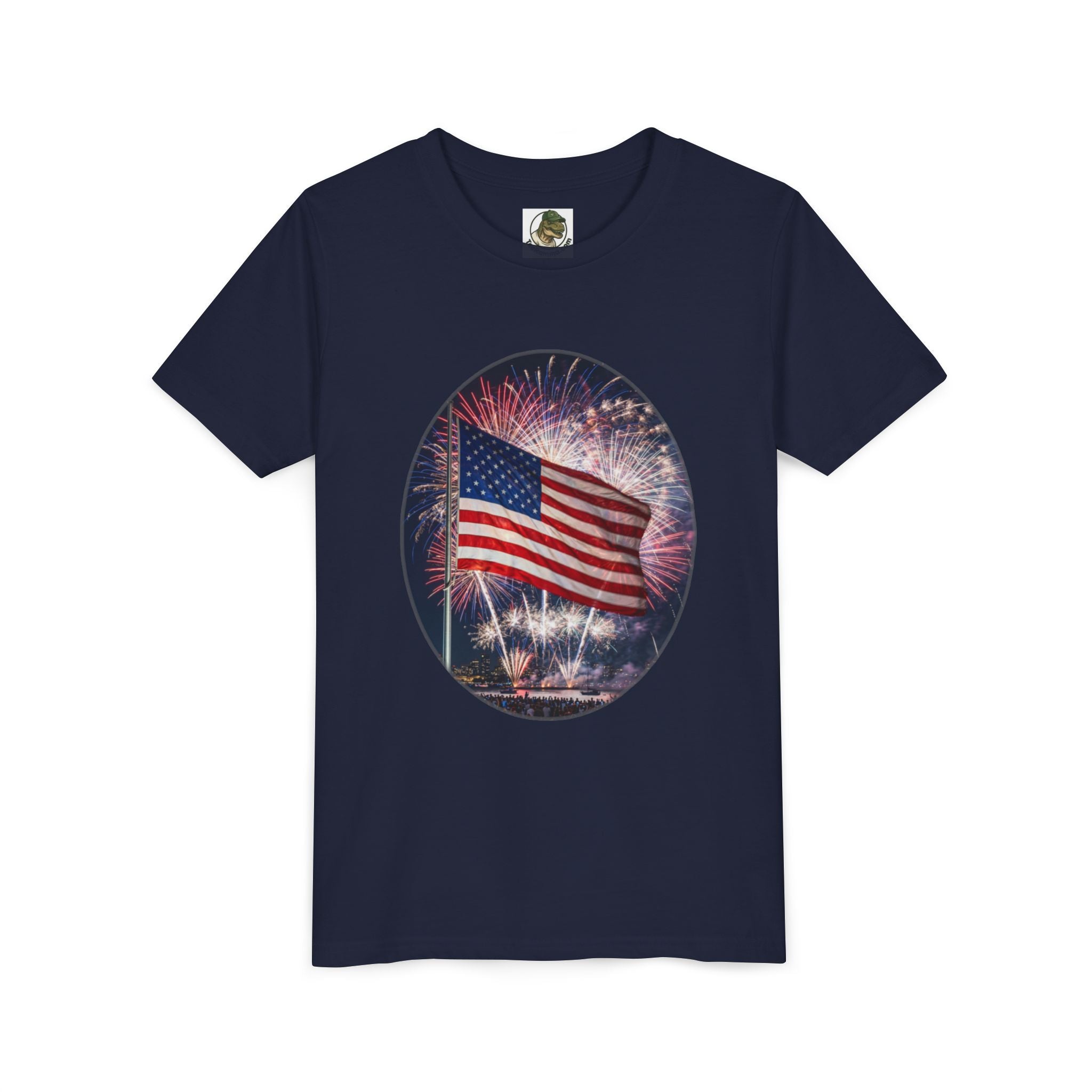 American Flag Fireworks Youth Tee