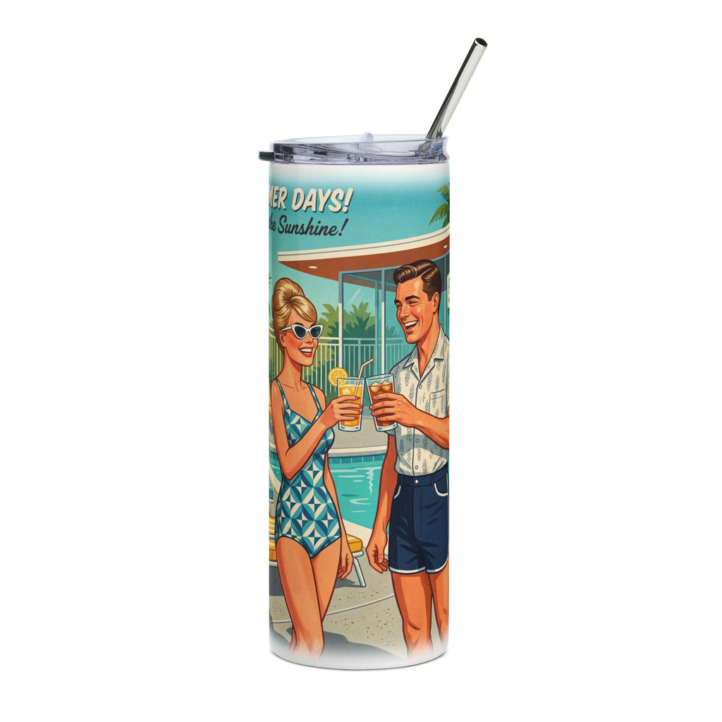 Unisex Retro 'Summer Days' Pool Party 20oz Stainless Tumbler