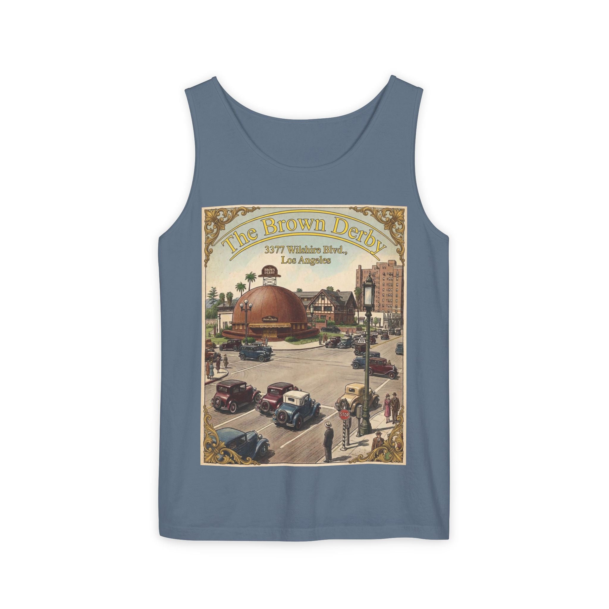 Vintage Brown Derby Los Angeles Tank Top – Retro Travel Poster