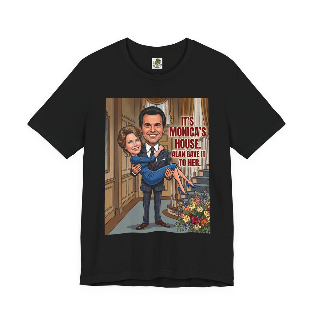 Vintage "It's Monica's House" Retro Caricature Cotton T-Shirt