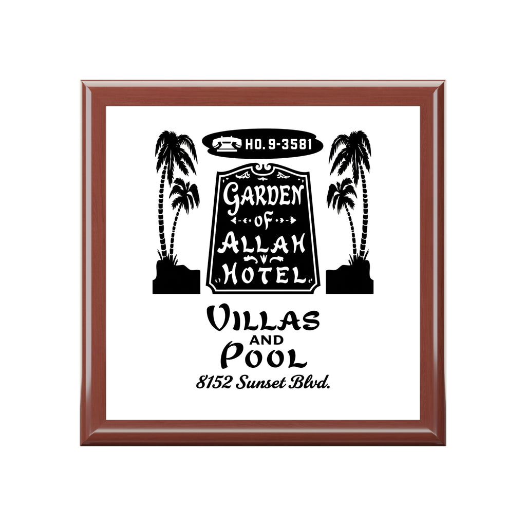 Vintage Garden of Allah Hotel Wood Trinket Box