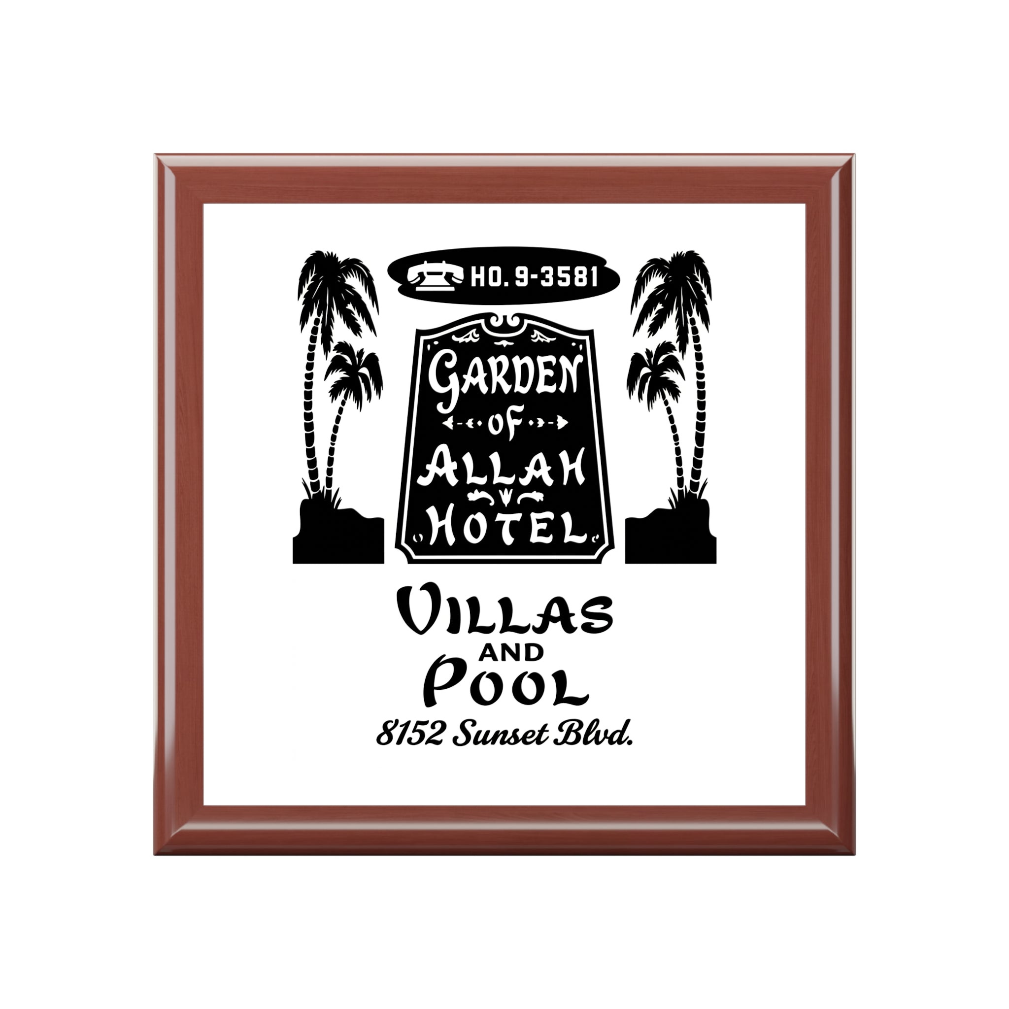 Vintage Garden of Allah Hotel Wood Trinket Box