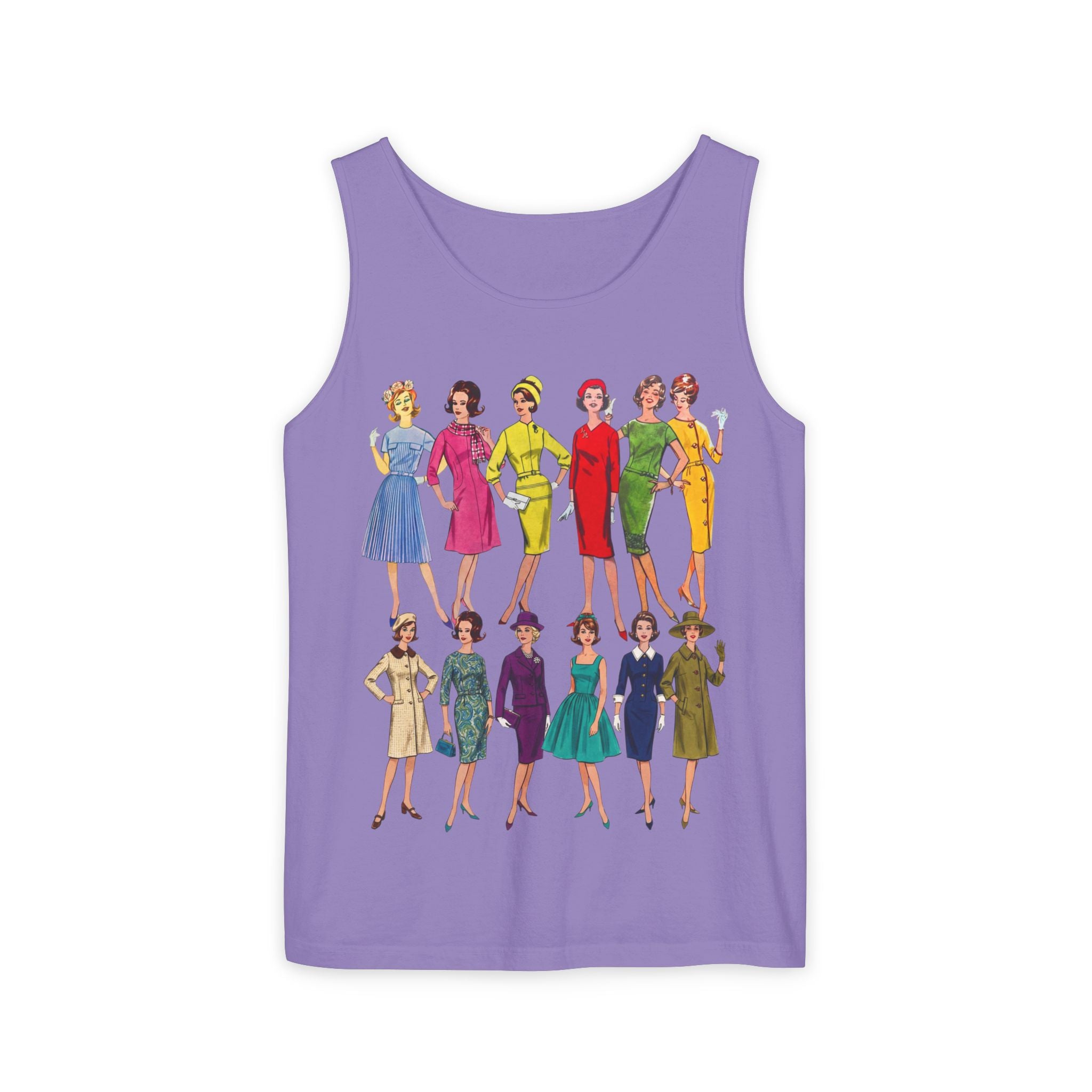 Unisex 'Sixties Fashion Show' Cotton Tank Top