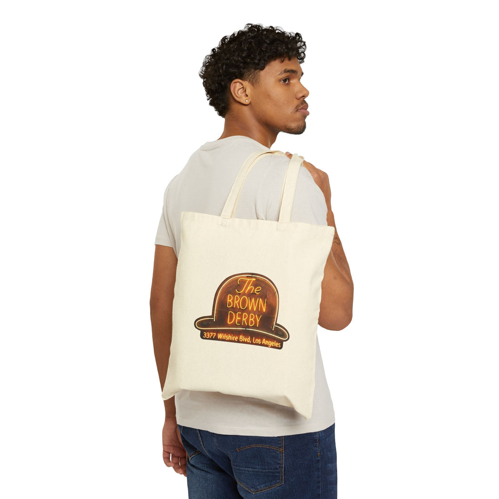 Vintage Double-Image Brown Derby Restaurant Canvas Tote Bag