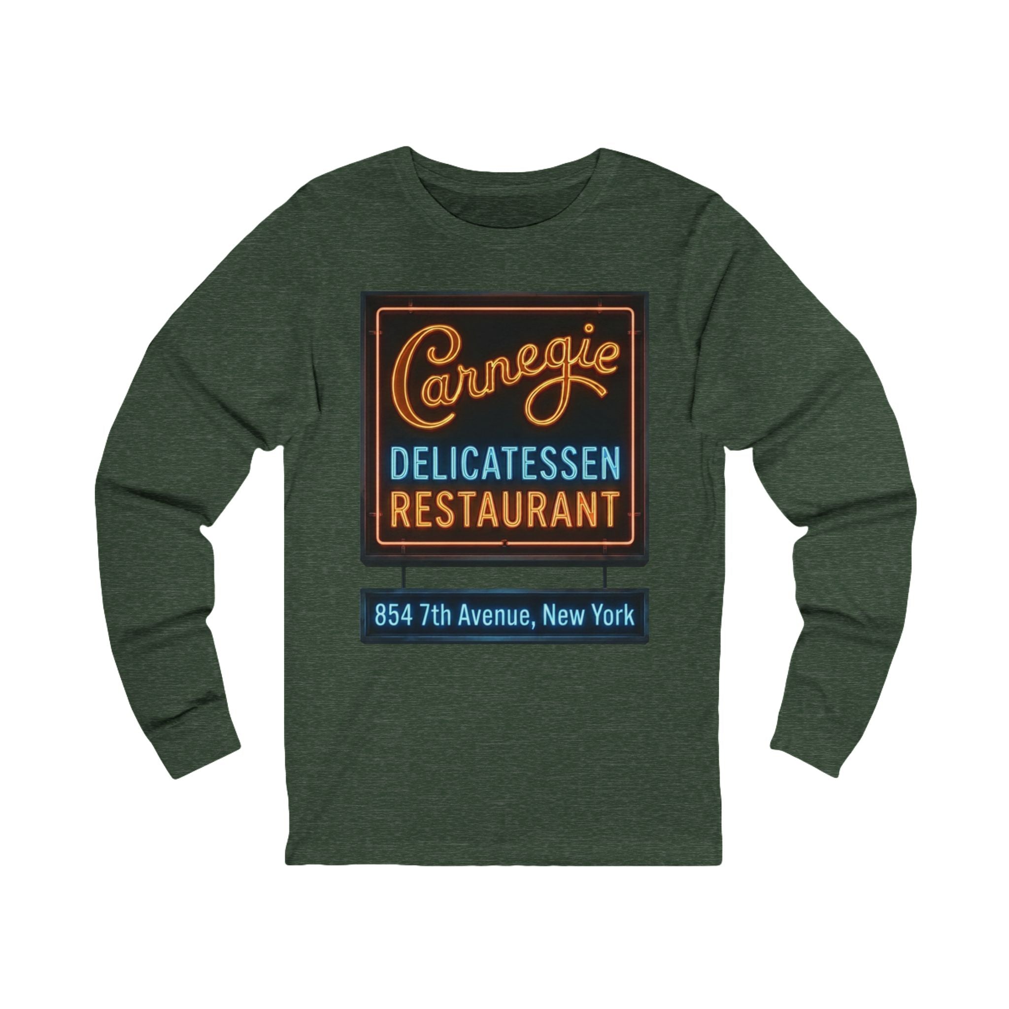Unisex Vintage Carnegie Deli Retro Neon Sign Long Sleeve T-Shirt