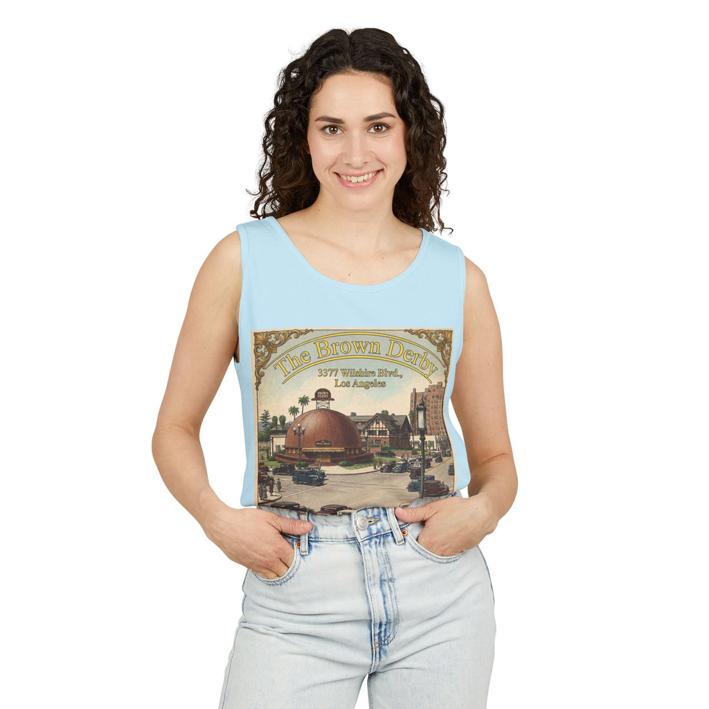 Vintage Brown Derby Los Angeles Tank Top – Retro Travel Poster