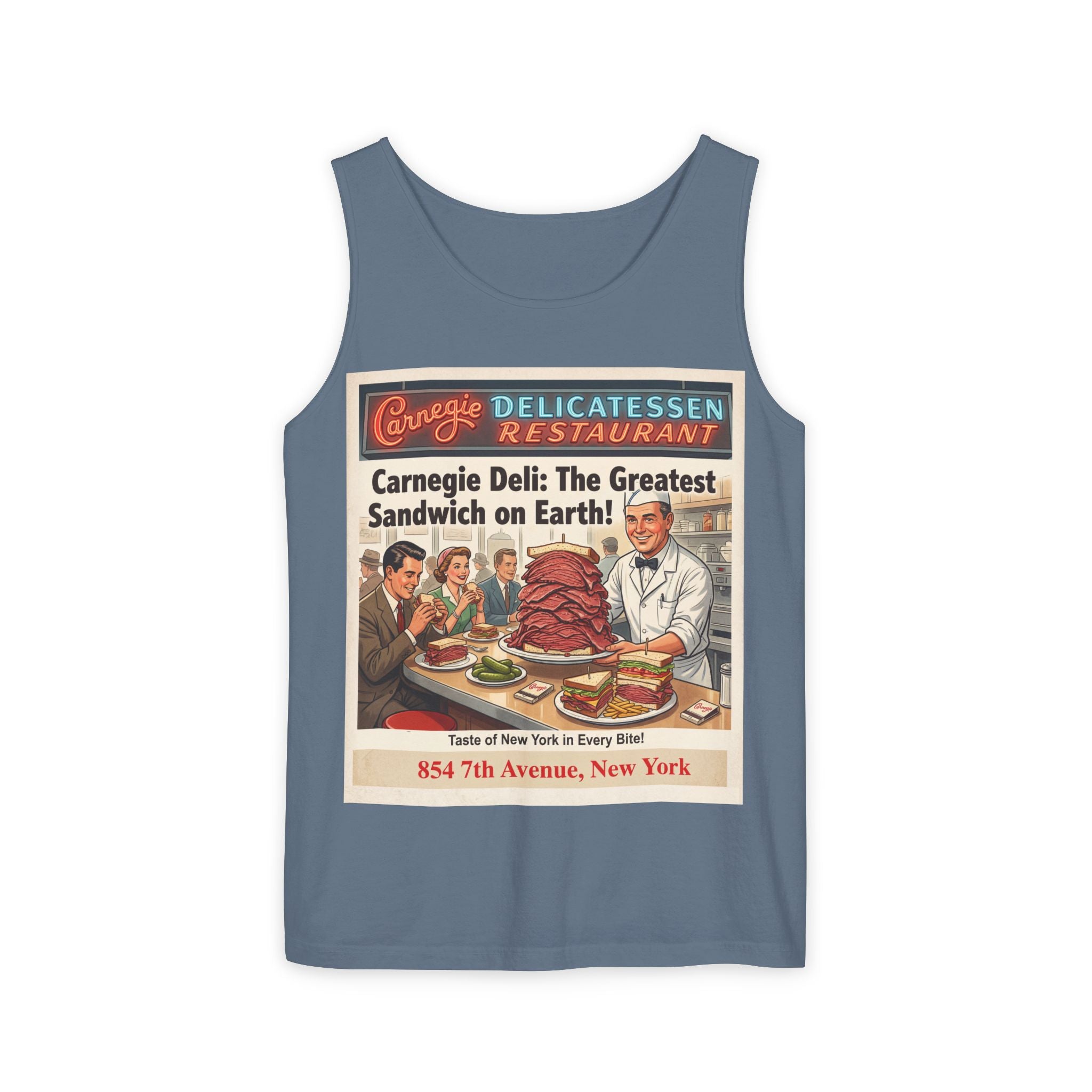 Vintage Carnegie Deli Tank Top -- Retro Advertisement Design