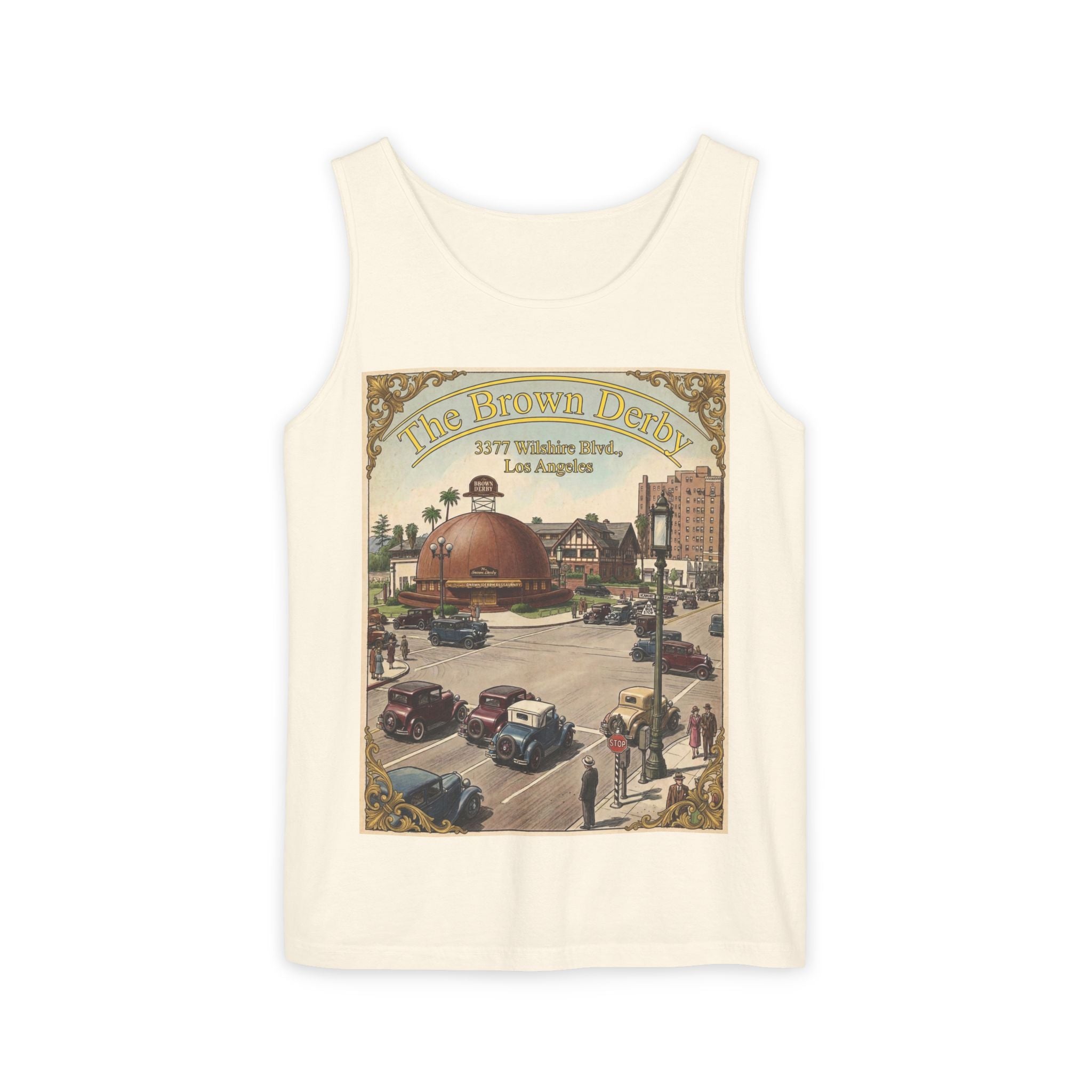 Vintage Brown Derby Los Angeles Tank Top – Retro Travel Poster