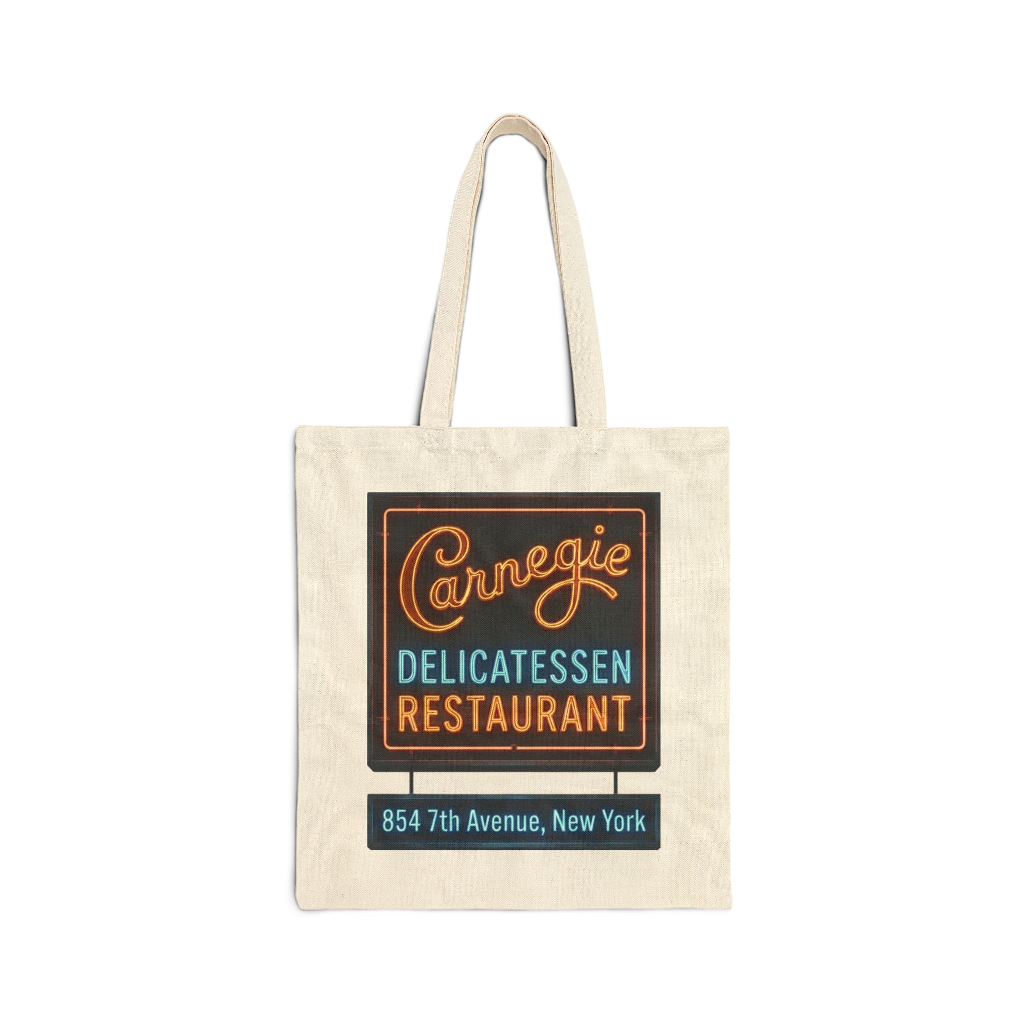Vintage Carnegie Deli Canvas Tote -- Retro Neon Sign