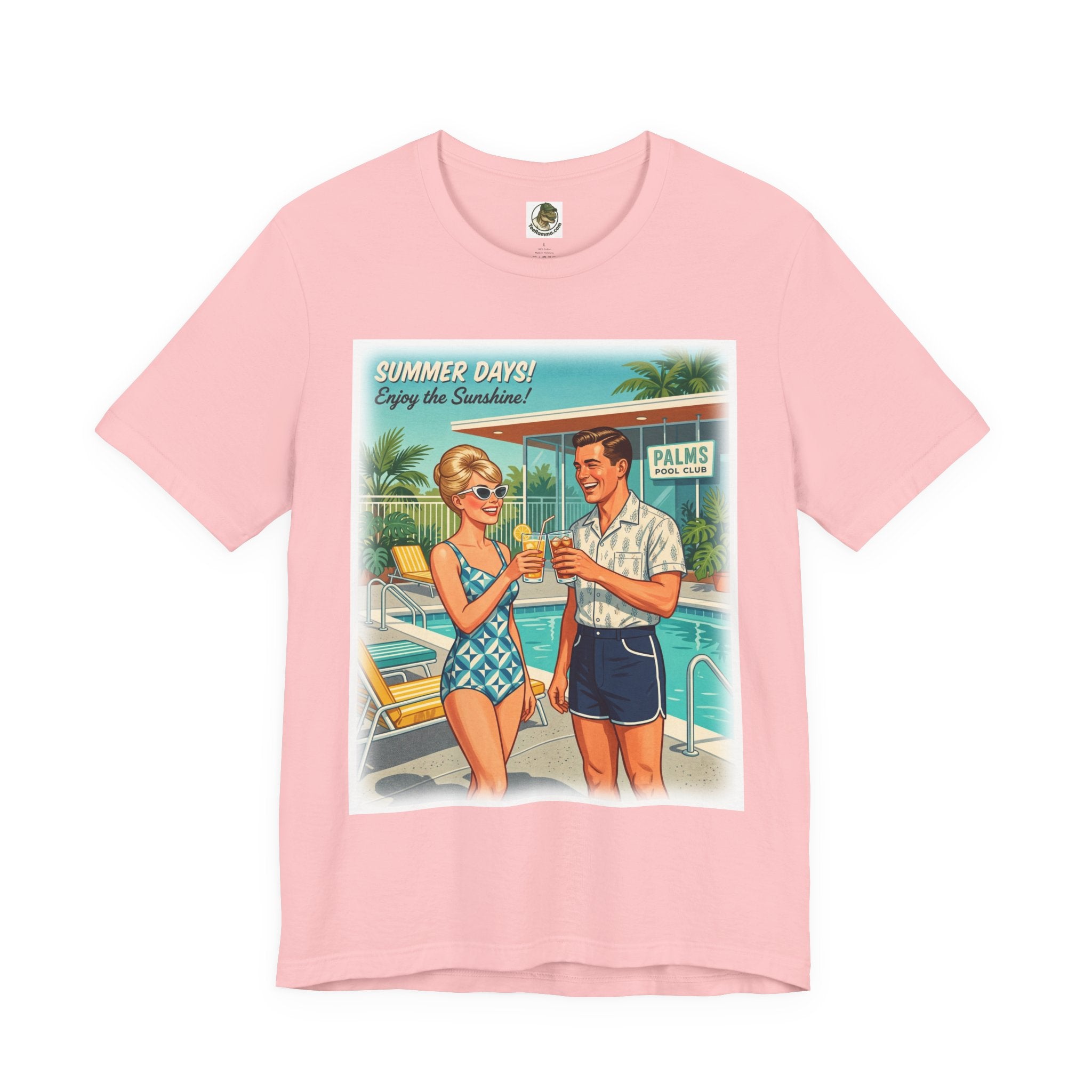 Unisex Retro 'Summer Days' Pool Party Cotton T-Shirt