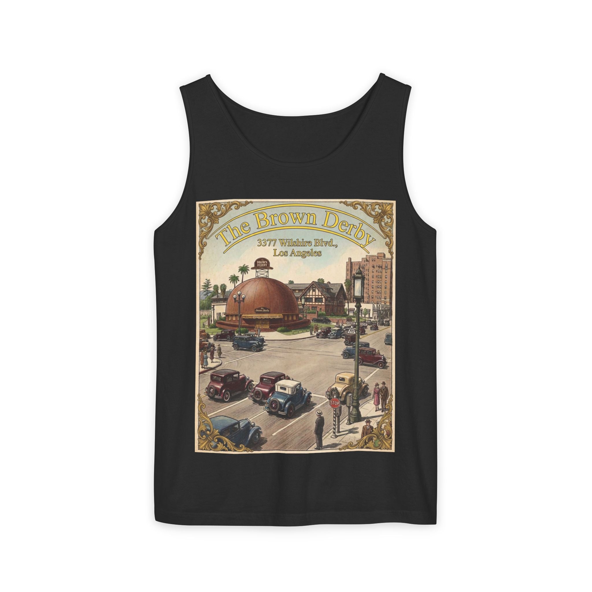 Vintage Brown Derby Los Angeles Tank Top – Retro Travel Poster