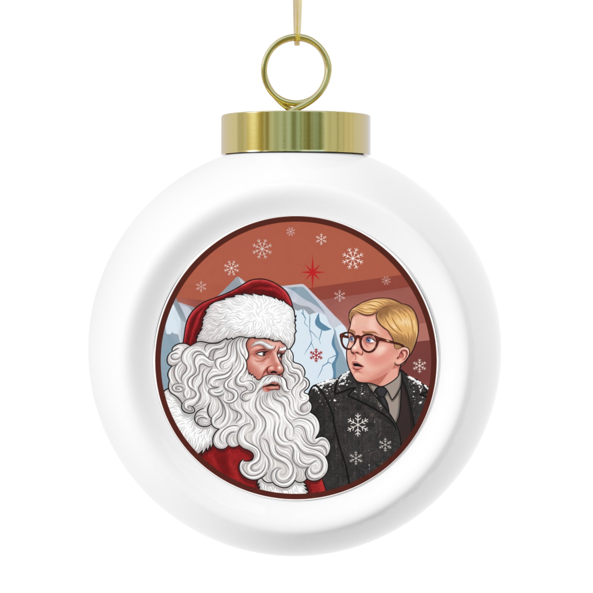 Ho! Ho! Ho! Illustrated Ball Christmas Ornament