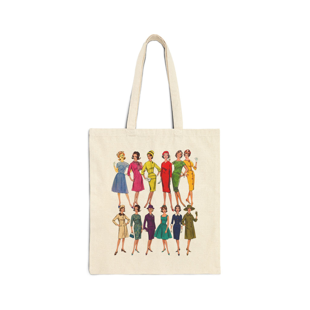 'Sixties Fashion Show' Cotton Canvas Tote Bag