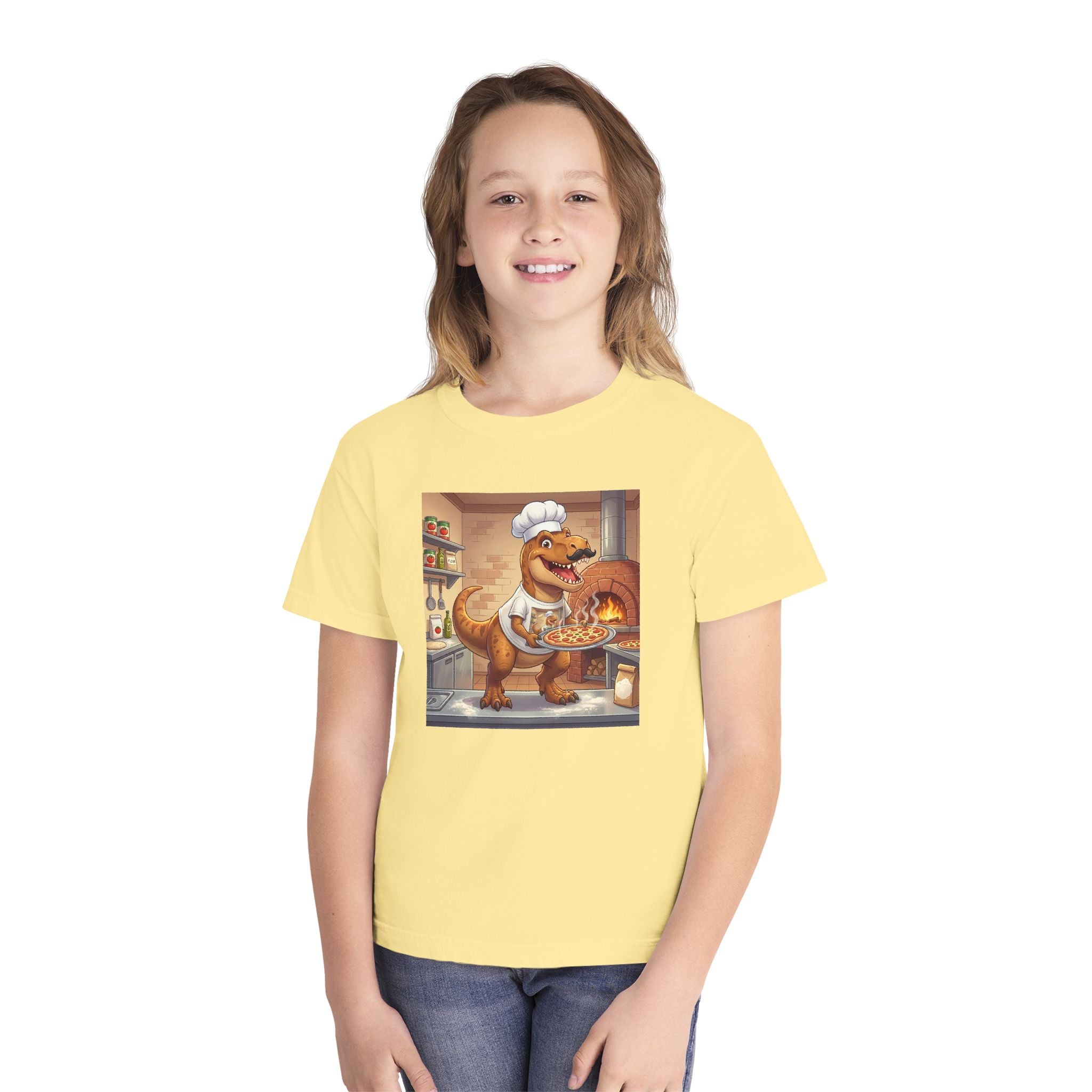 Ernest T‑Rex Pizza Chef Tee (Youth Midweight)
