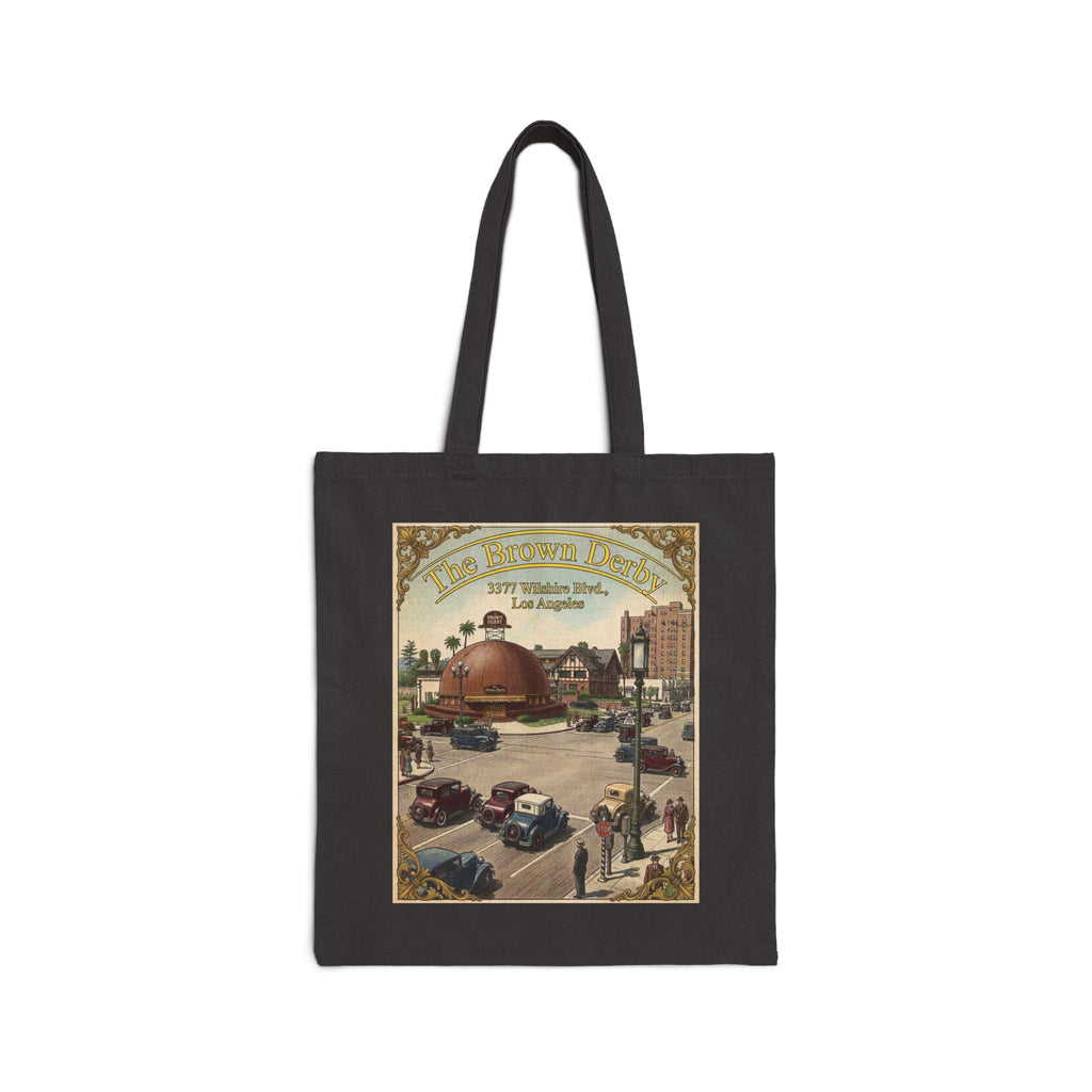Vintage Double-Image Brown Derby Restaurant Canvas Tote Bag