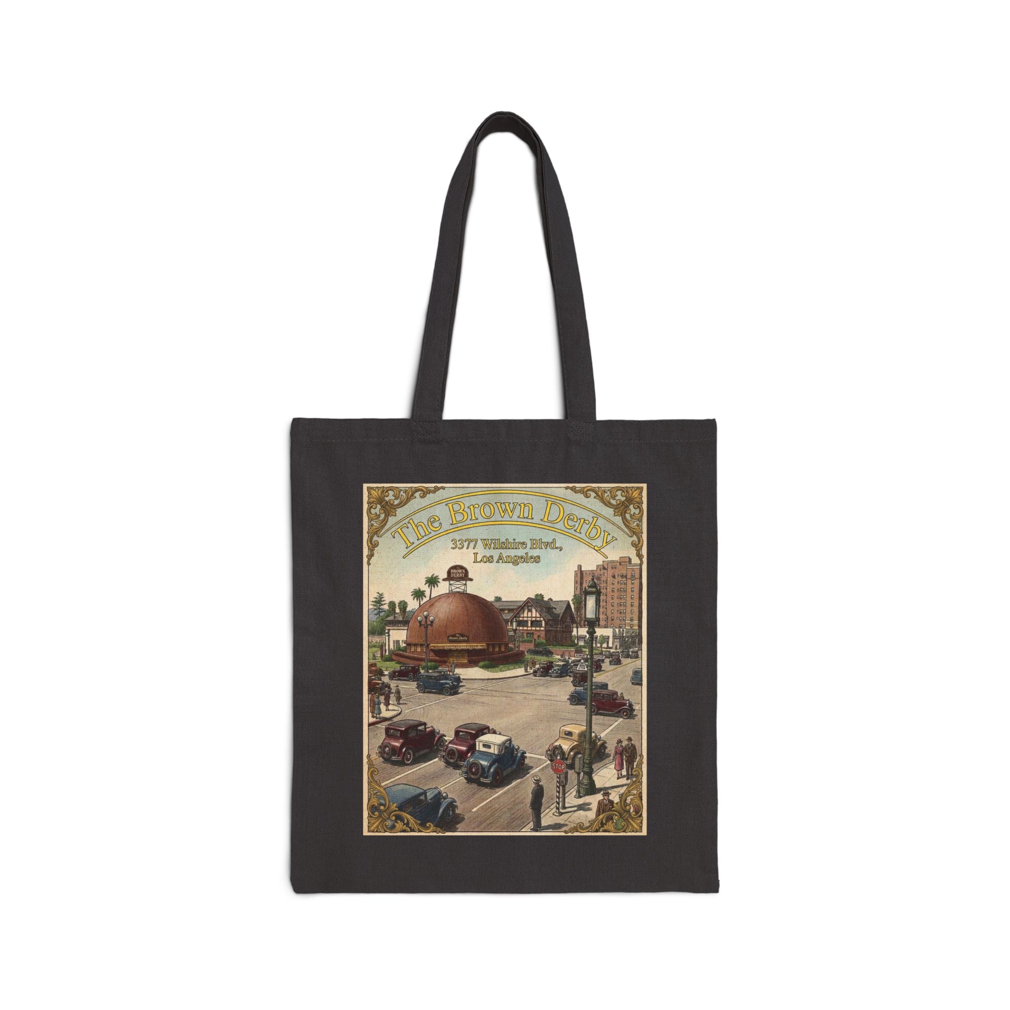 Vintage Double-Image Brown Derby Restaurant Canvas Tote Bag