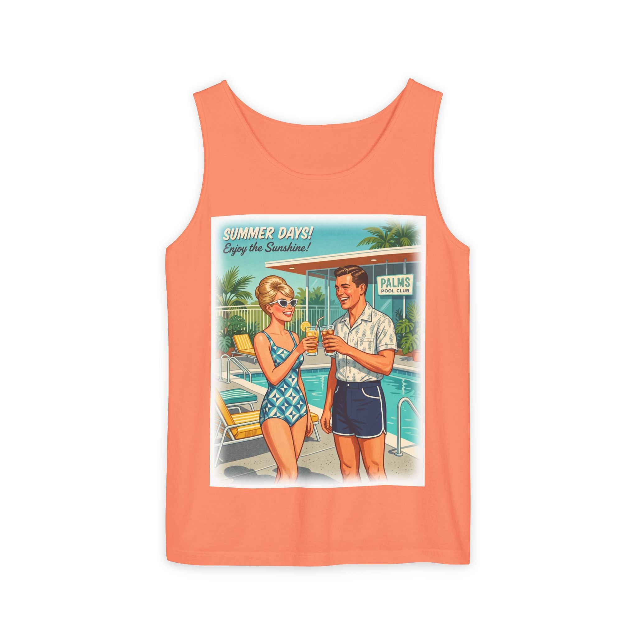 Unisex Retro 'Summer Days' Pool Party Cotton Tank Top