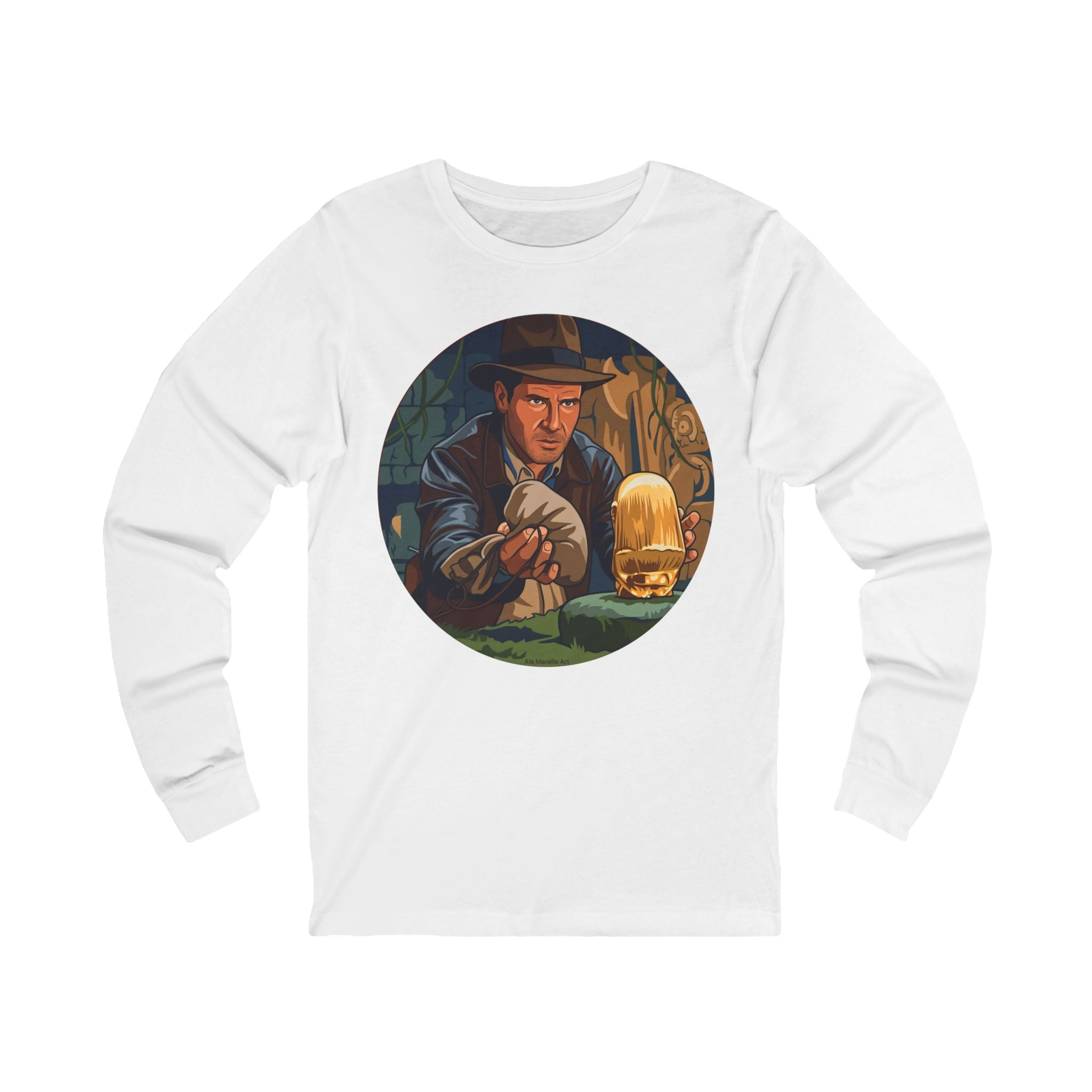 Unisex 'Adventure Man' Cotton Long Sleeve T-Shirt