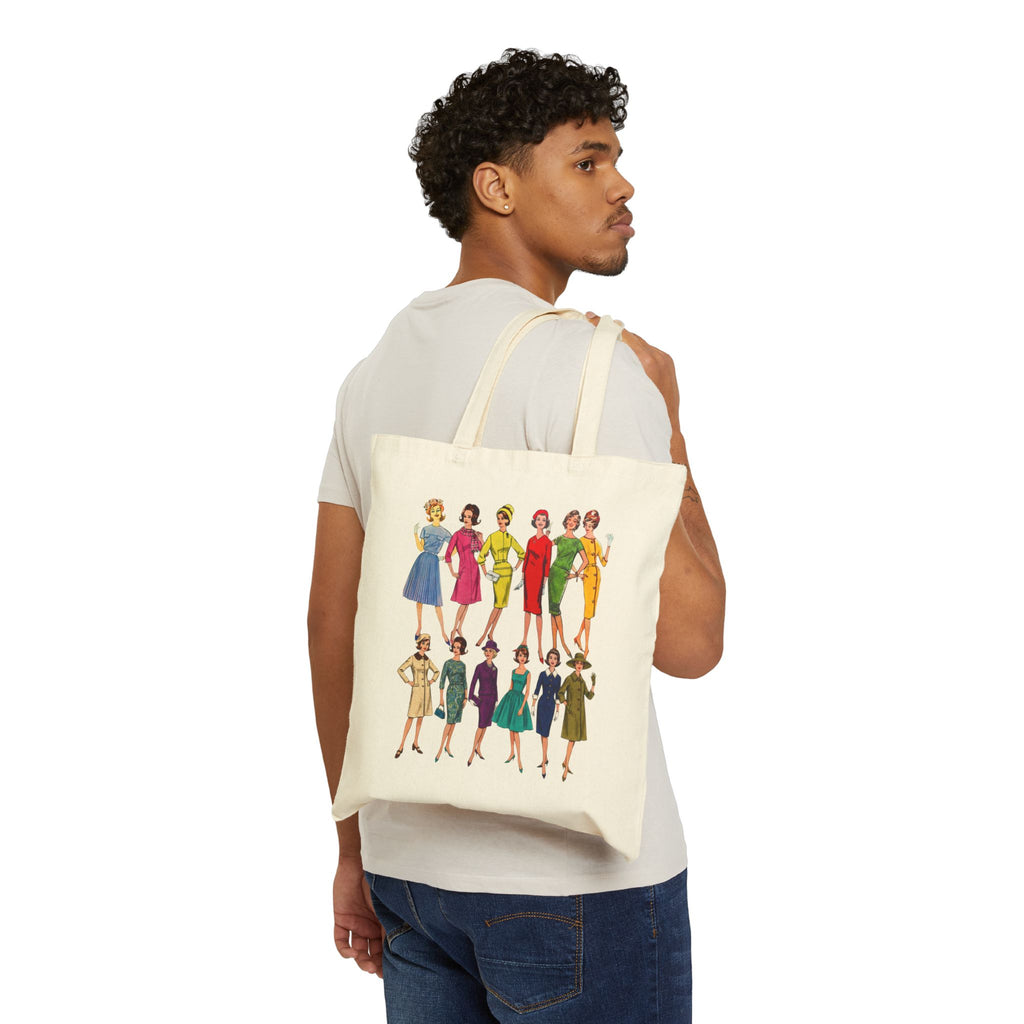 'Sixties Fashion Show' Cotton Canvas Tote Bag