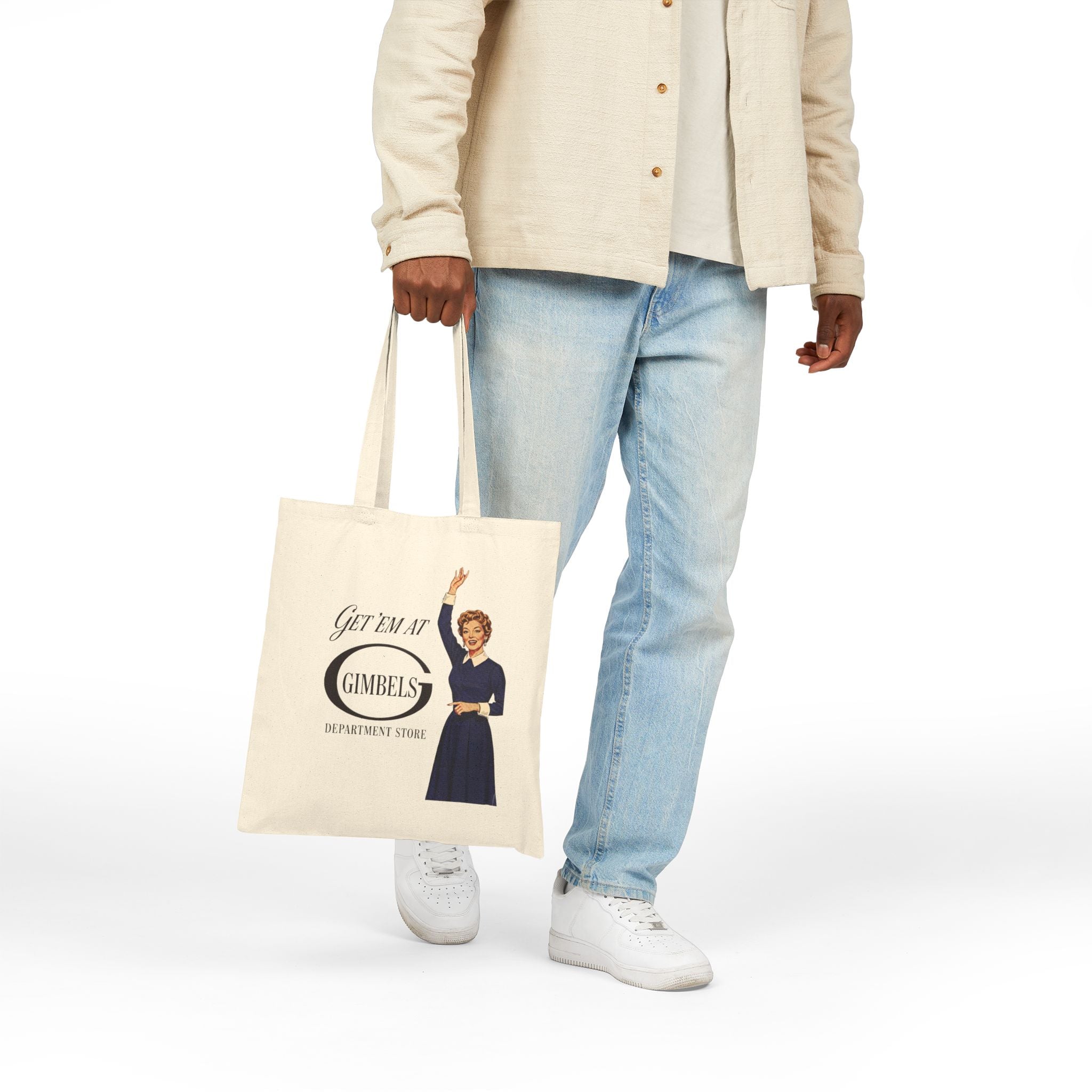 Vintage 'Get 'Em at Gimbels' Canvas Tote Bag