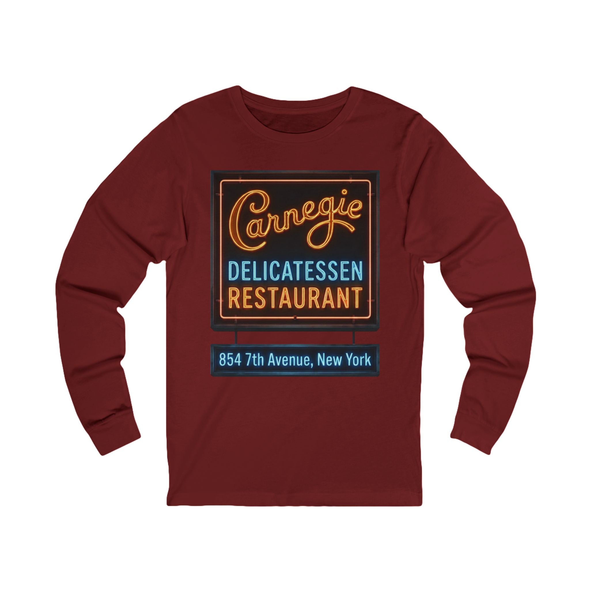 Unisex Vintage Carnegie Deli Retro Neon Sign Long Sleeve T-Shirt