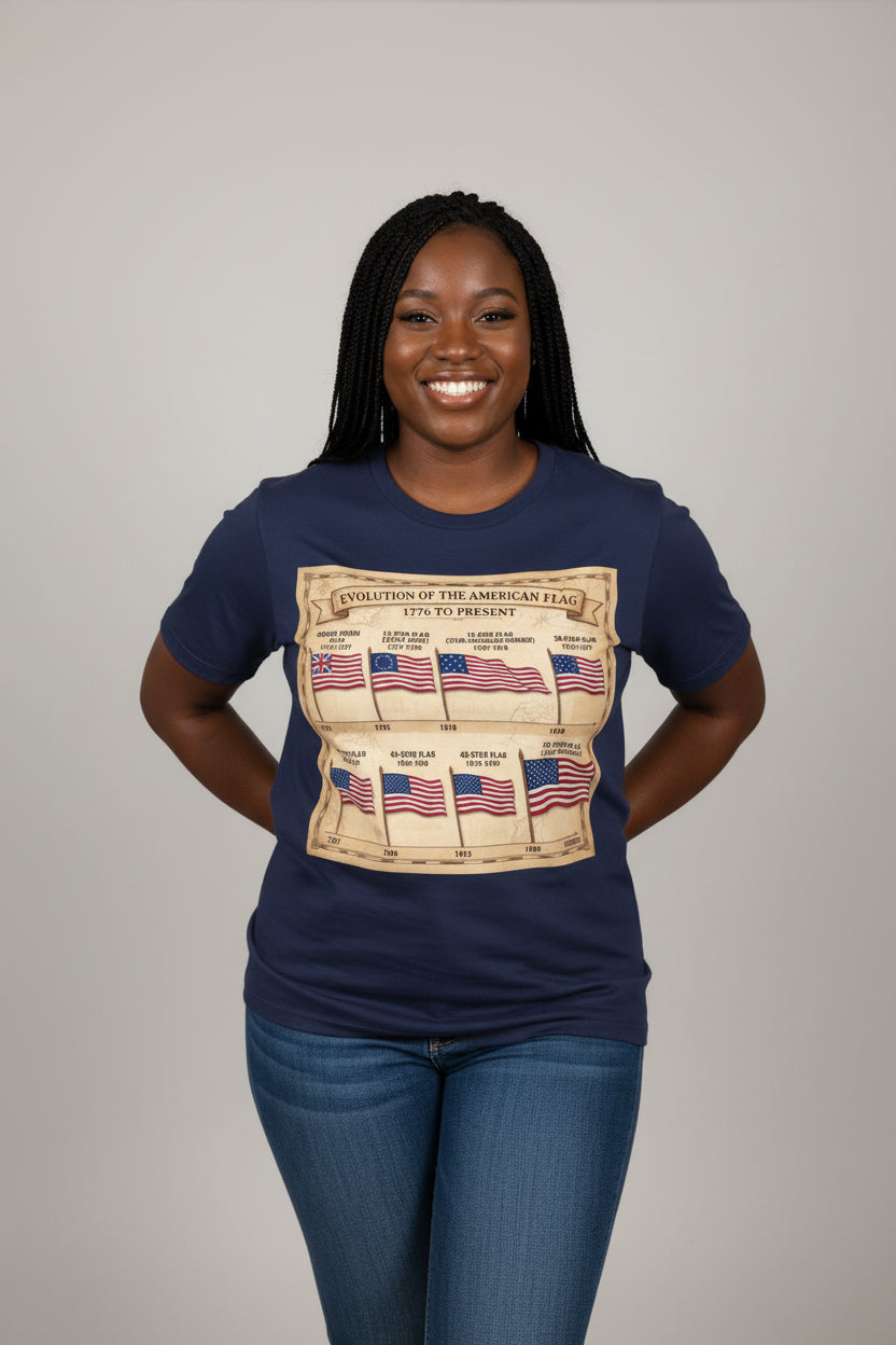American Flag Timeline Tee