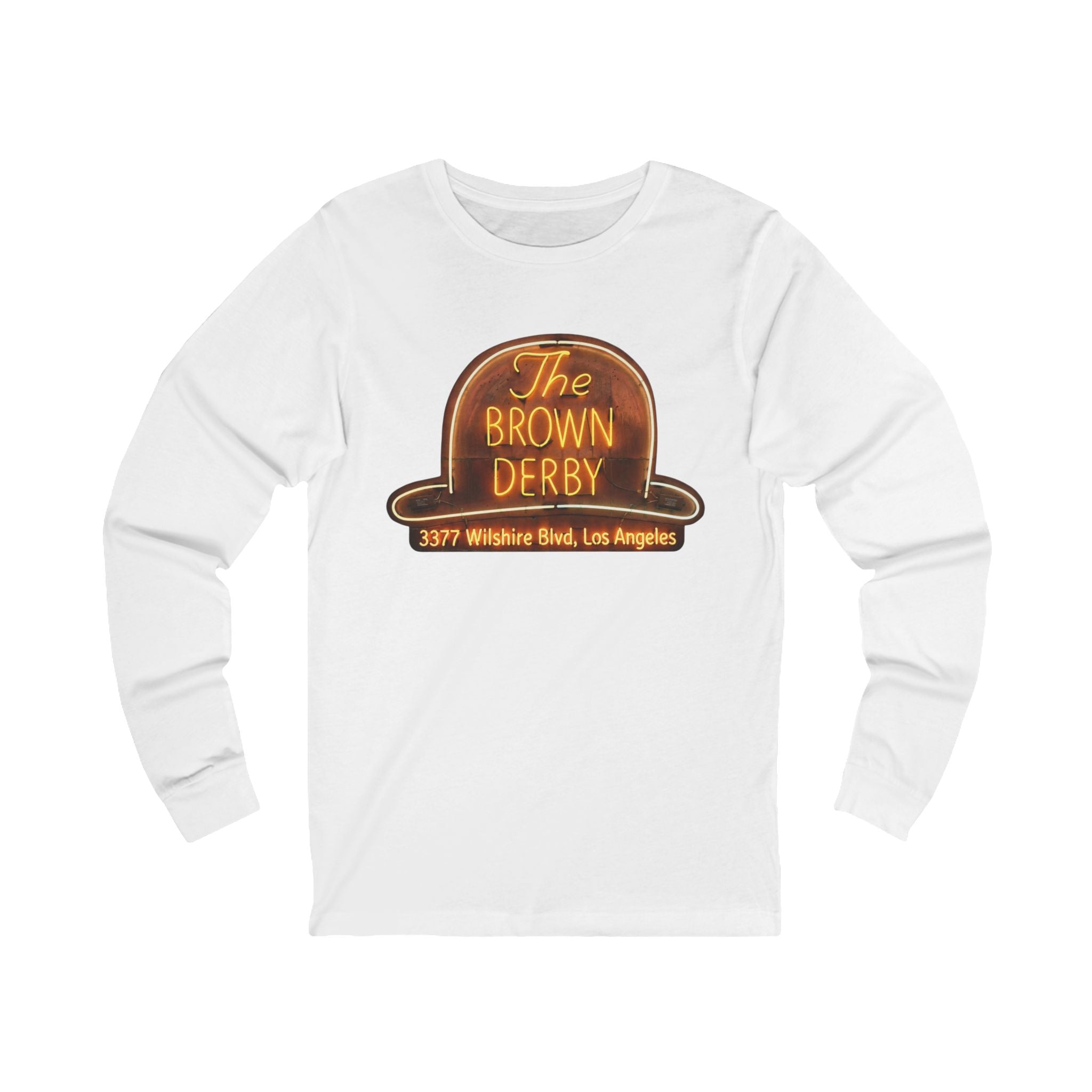 Vintage Brown Derby Sign Long Sleeve Tee -- Retro Neon Sign