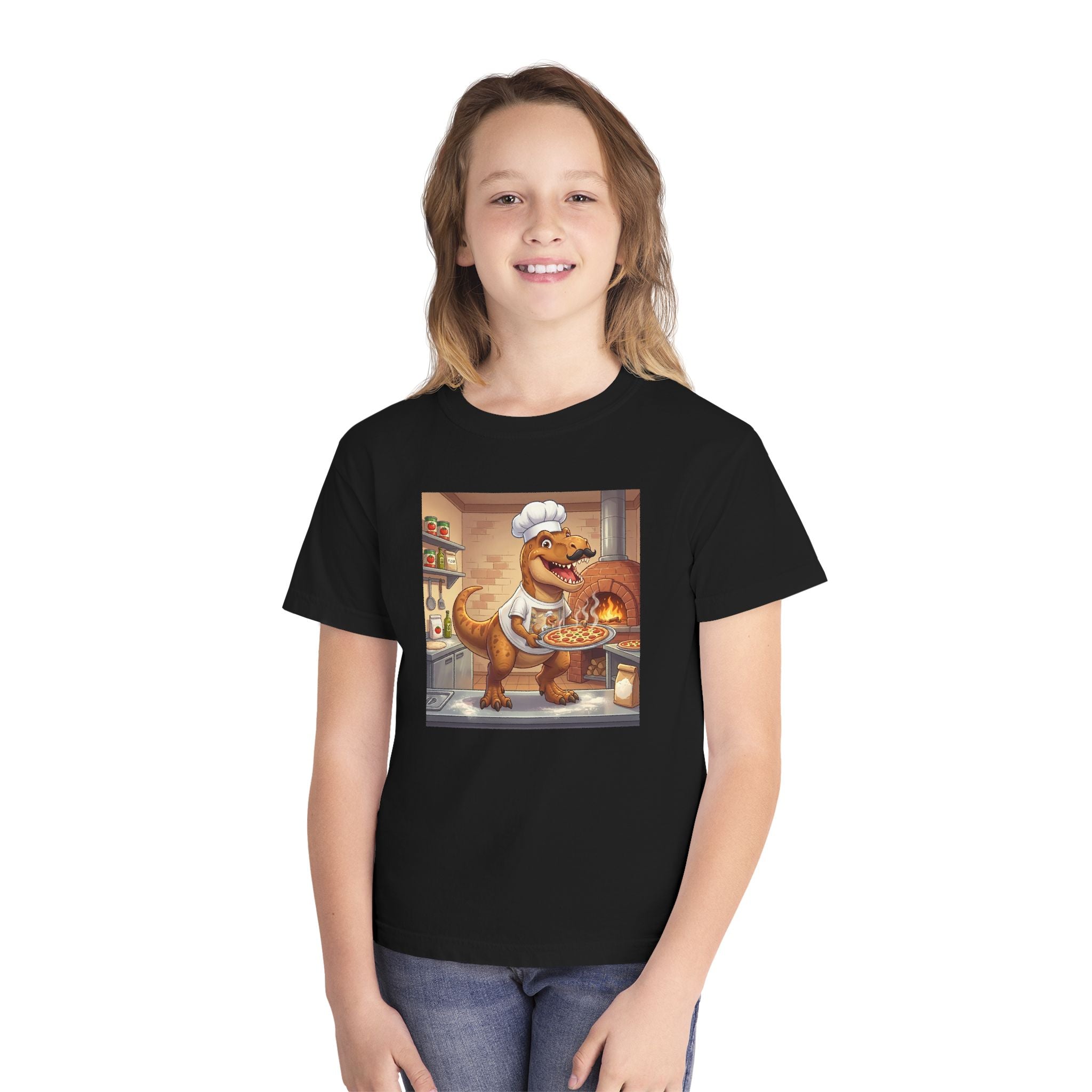 Ernest T‑Rex Pizza Chef Tee (Youth Midweight)