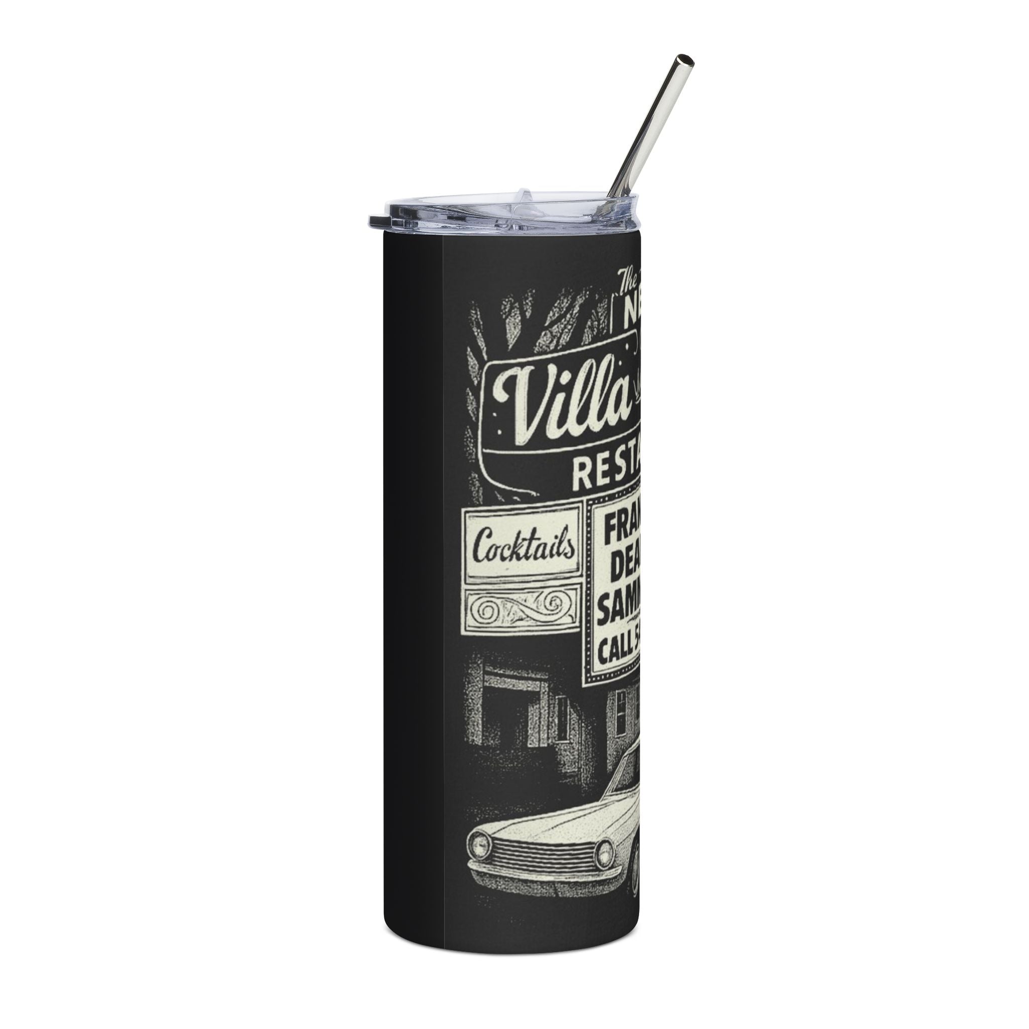Vintage 'Villa Venice Restaurant' 20oz Stainless Steel Tumbler