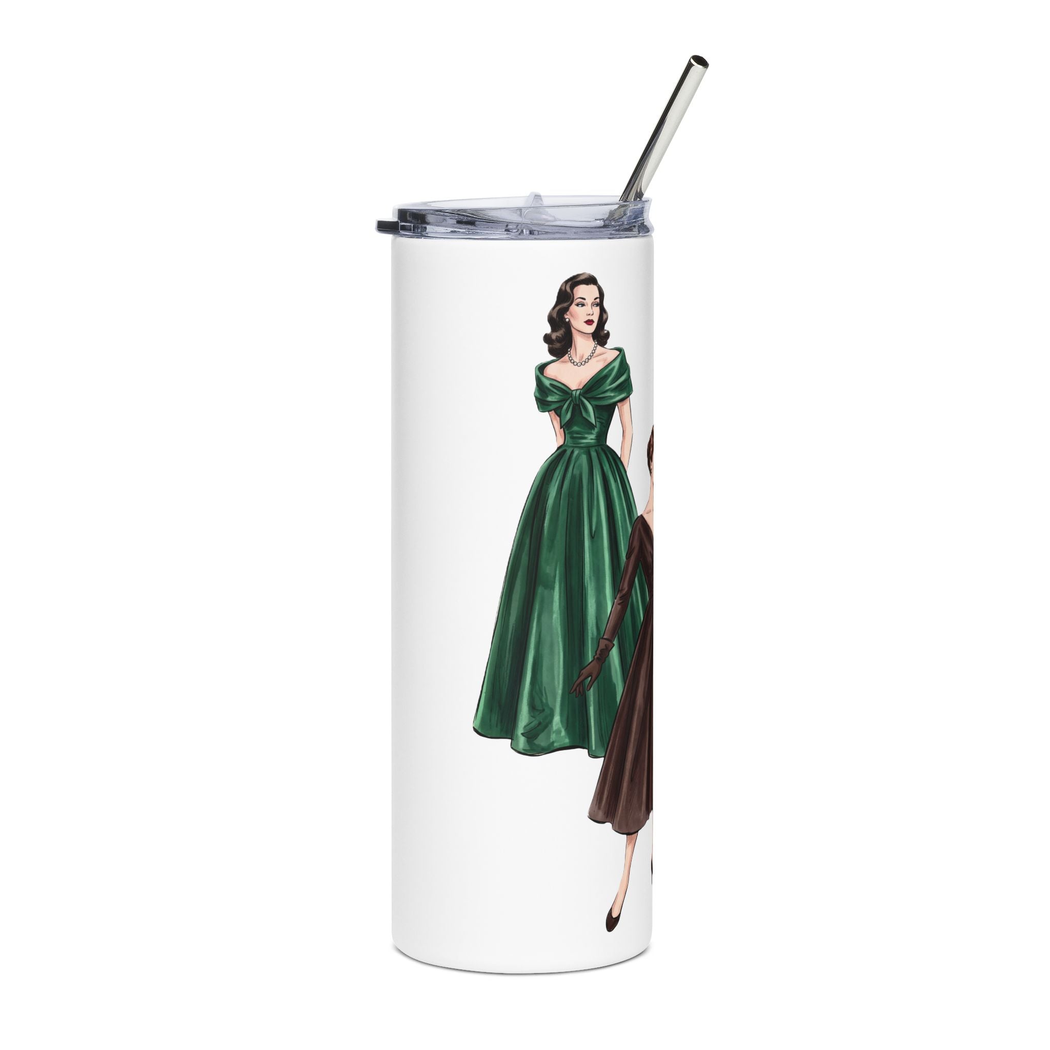 Vintage Ladies Fashion 'New Look' Stainless Steel 20oz Tumbler