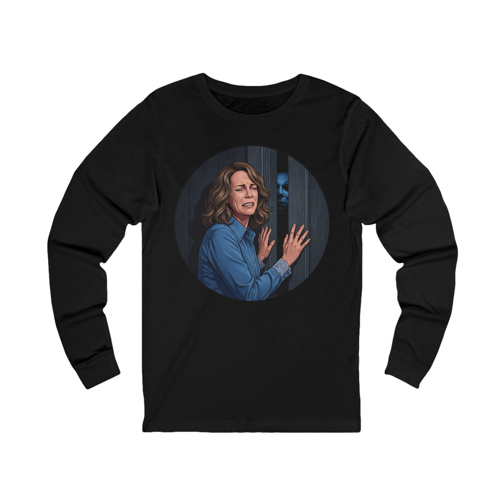 Unisex 'Demon at the Door' Long Sleeve Cotton T-Shirt