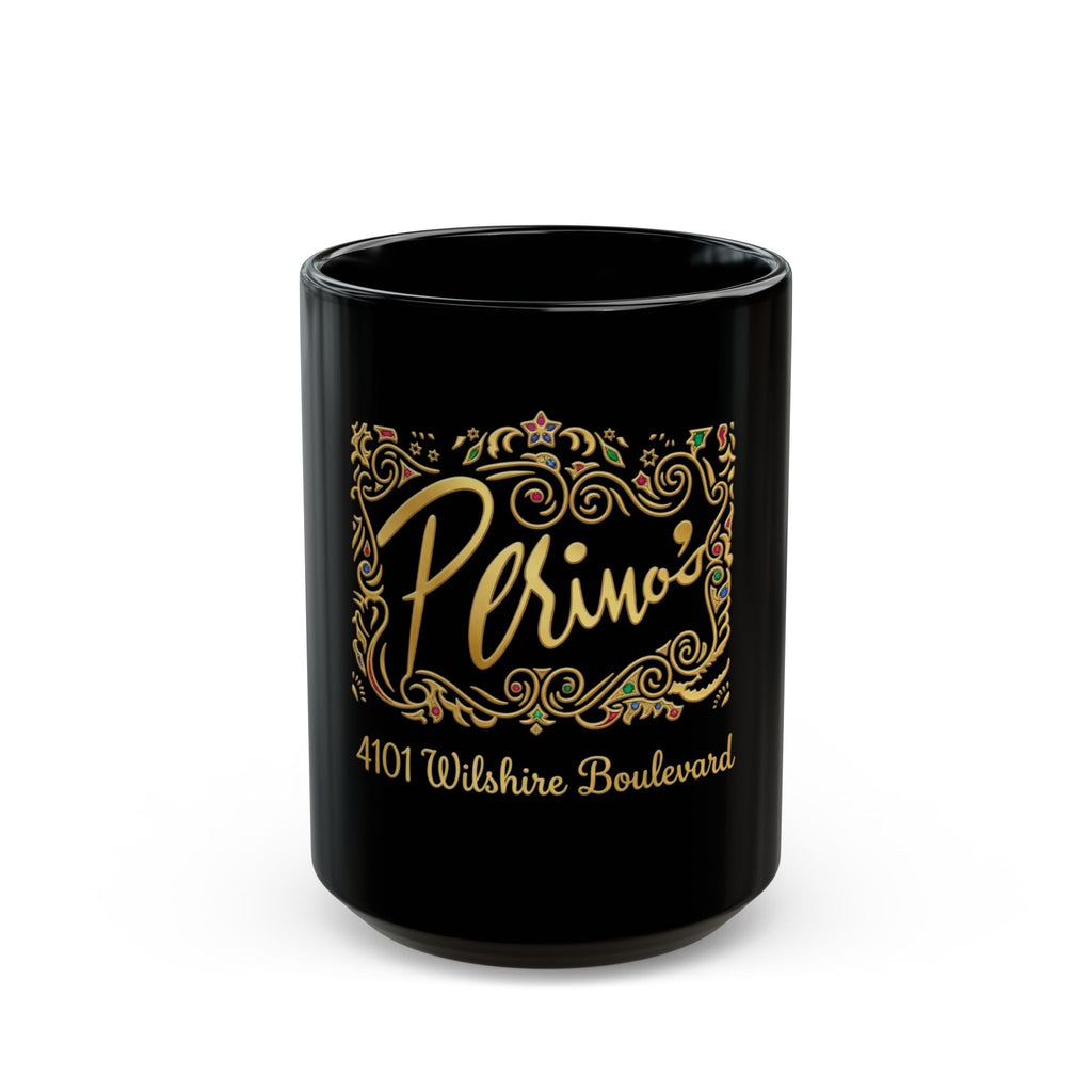 Vintage Perino's Restaurant Black Coffee Mug (15oz)