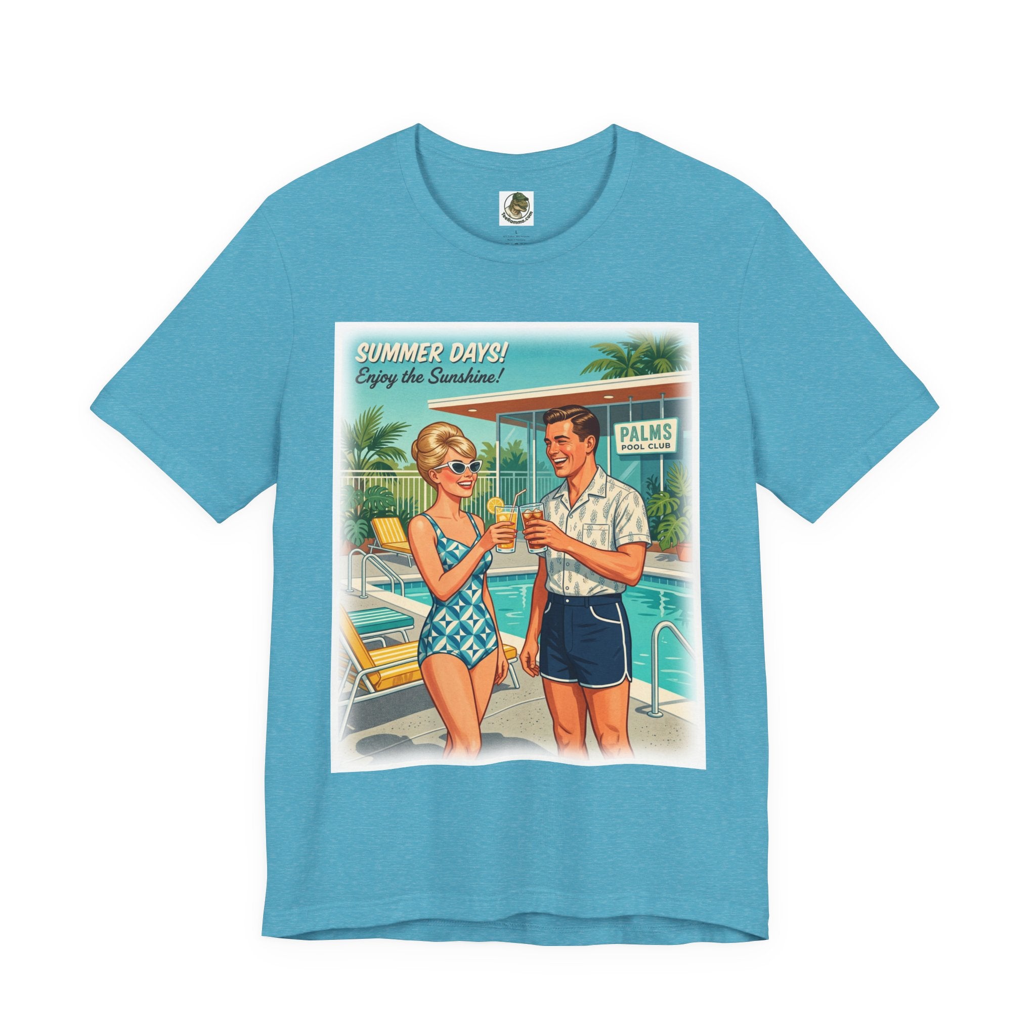 Unisex Retro 'Summer Days' Pool Party Cotton T-Shirt