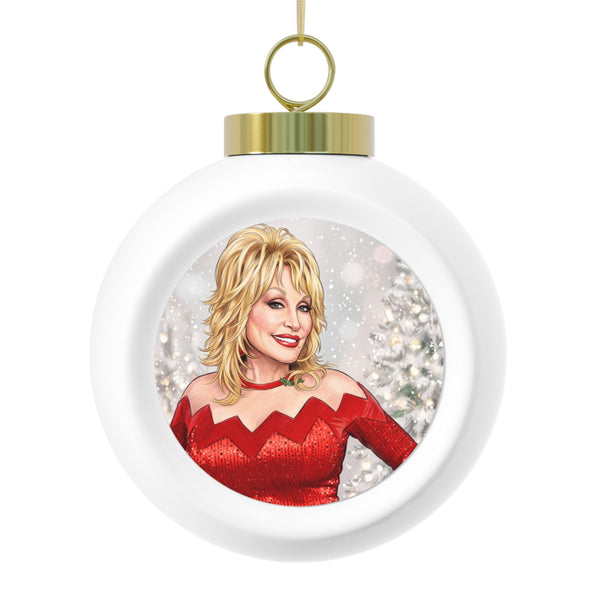 Mrs. Santa Ceramic Ball Ornament