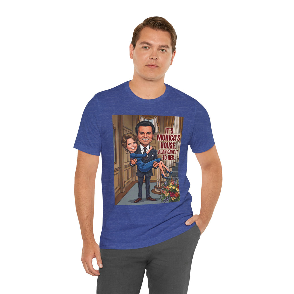 Vintage "It's Monica's House" Retro Caricature Cotton T-Shirt