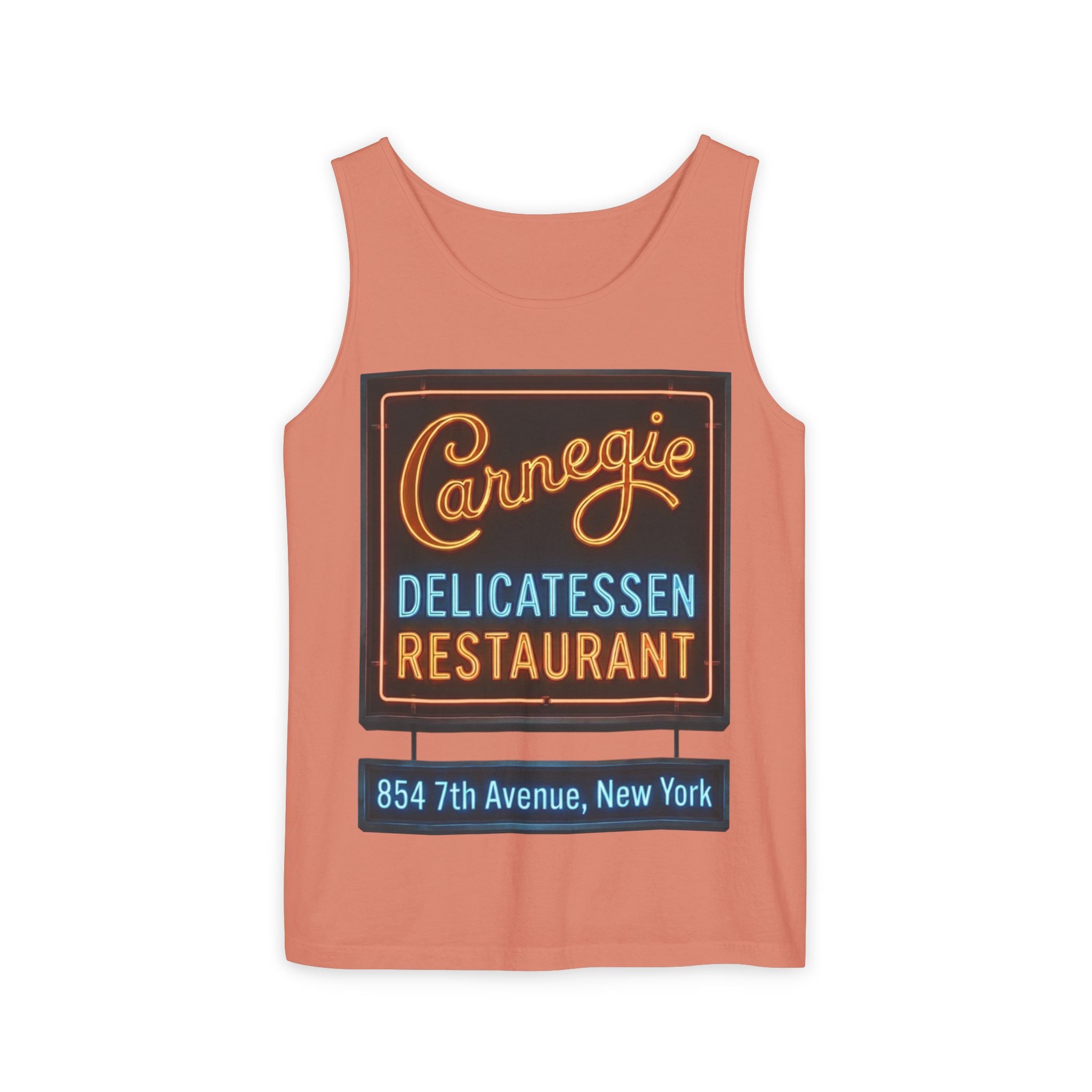 Vintage Carnegie Deli Tank Top — Retro Neon Sign