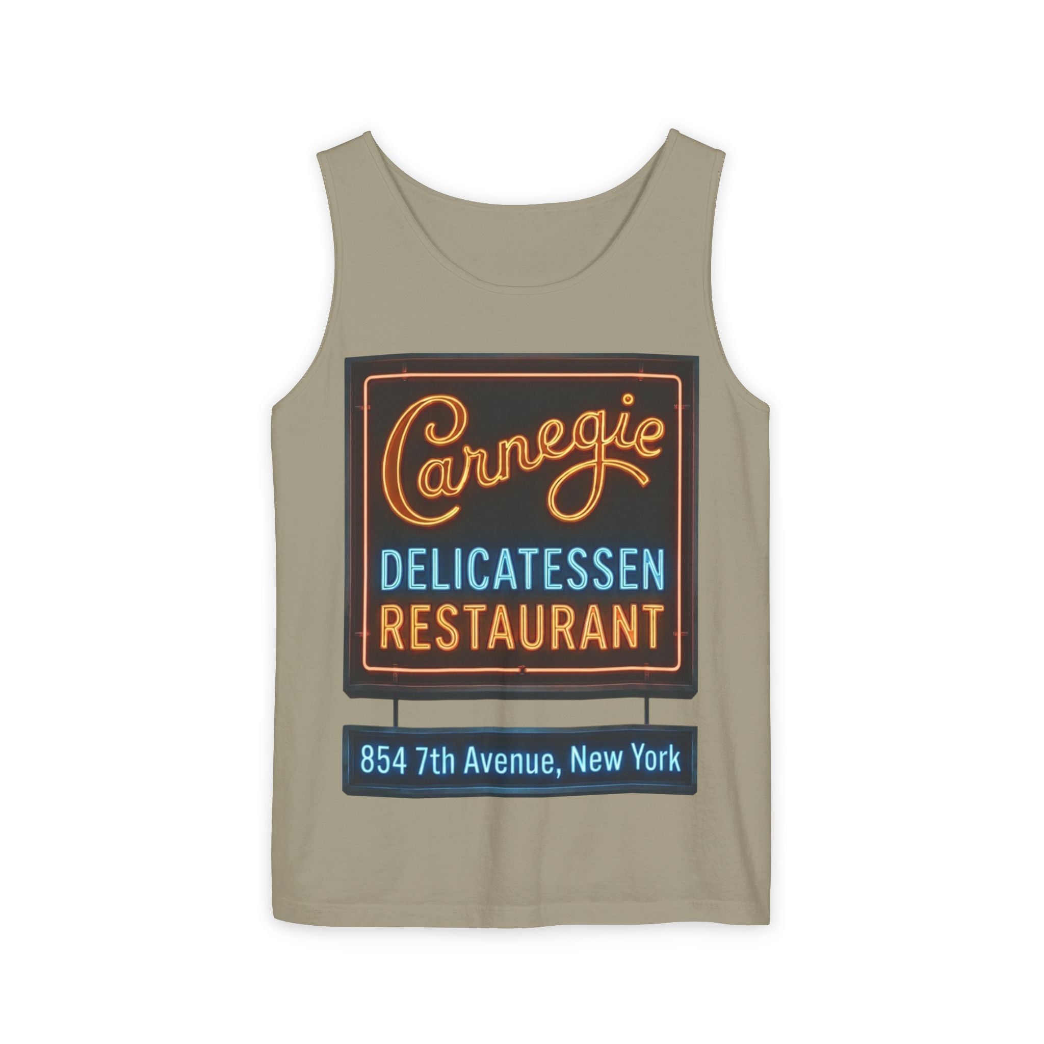 Vintage Carnegie Deli Tank Top — Retro Neon Sign