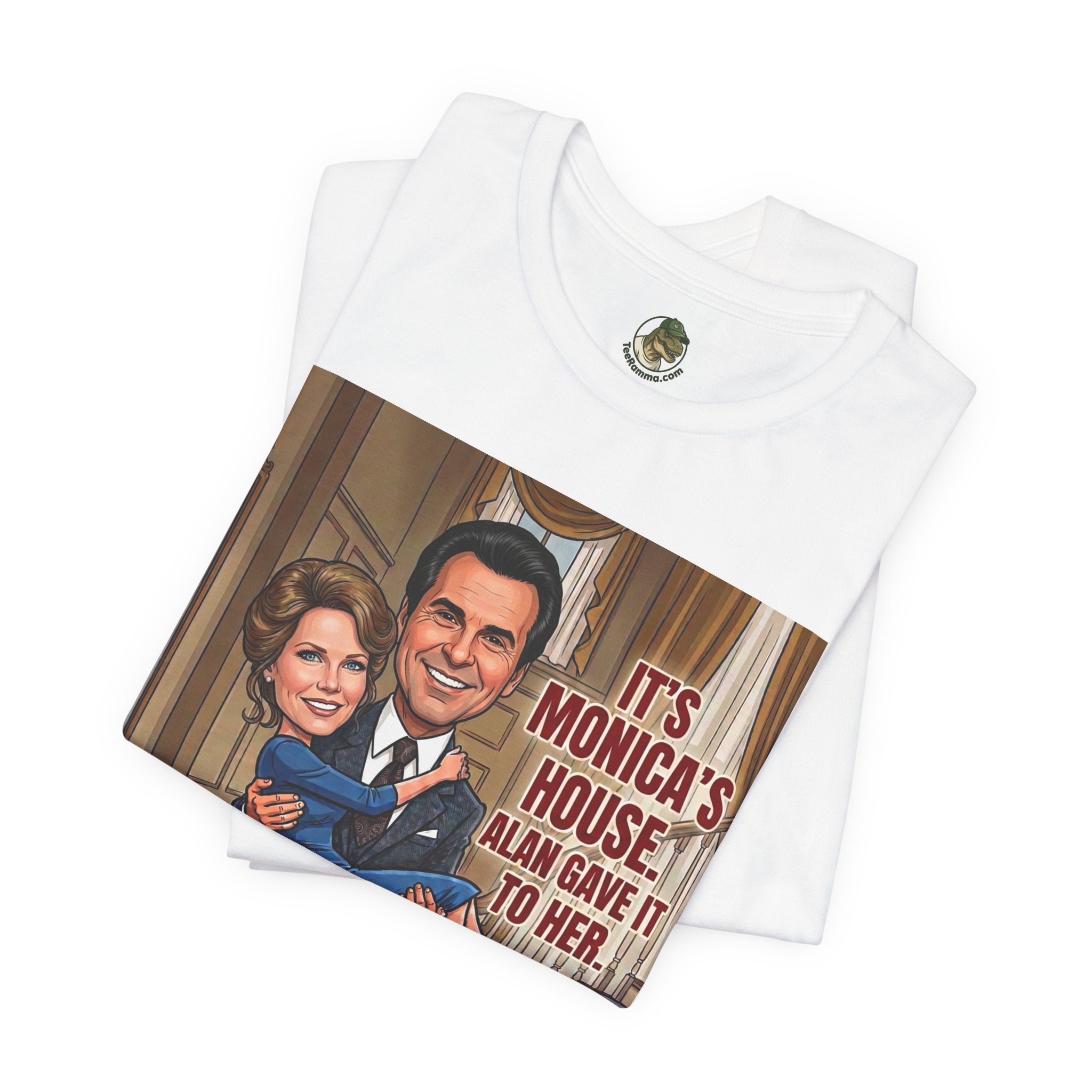 Vintage "It's Monica's House" Retro Caricature Cotton T-Shirt