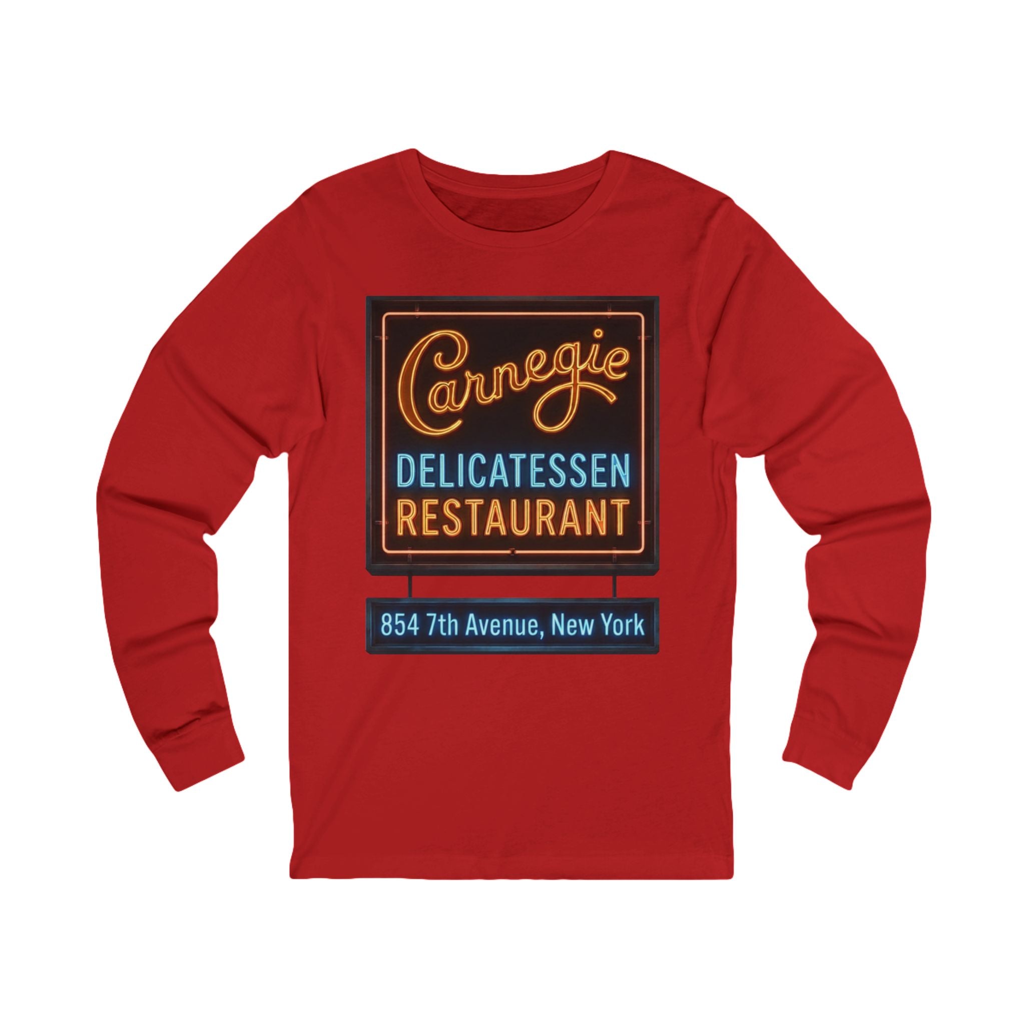 Unisex Vintage Carnegie Deli Retro Neon Sign Long Sleeve T-Shirt