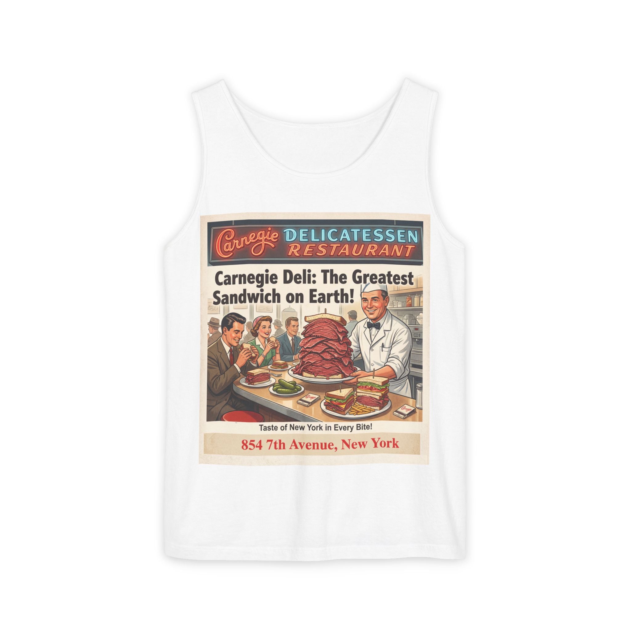 Vintage Carnegie Deli Tank Top -- Retro Advertisement Design