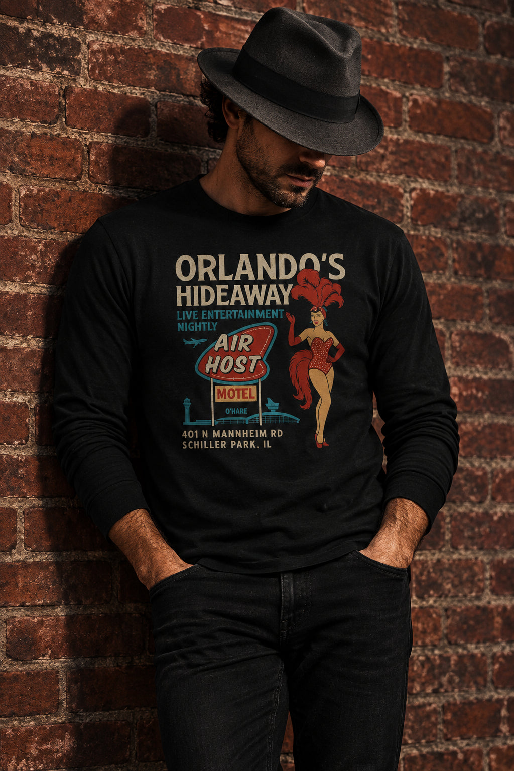 Orlando’s Hideaway Nightclub Vintage Long Sleeve Tee