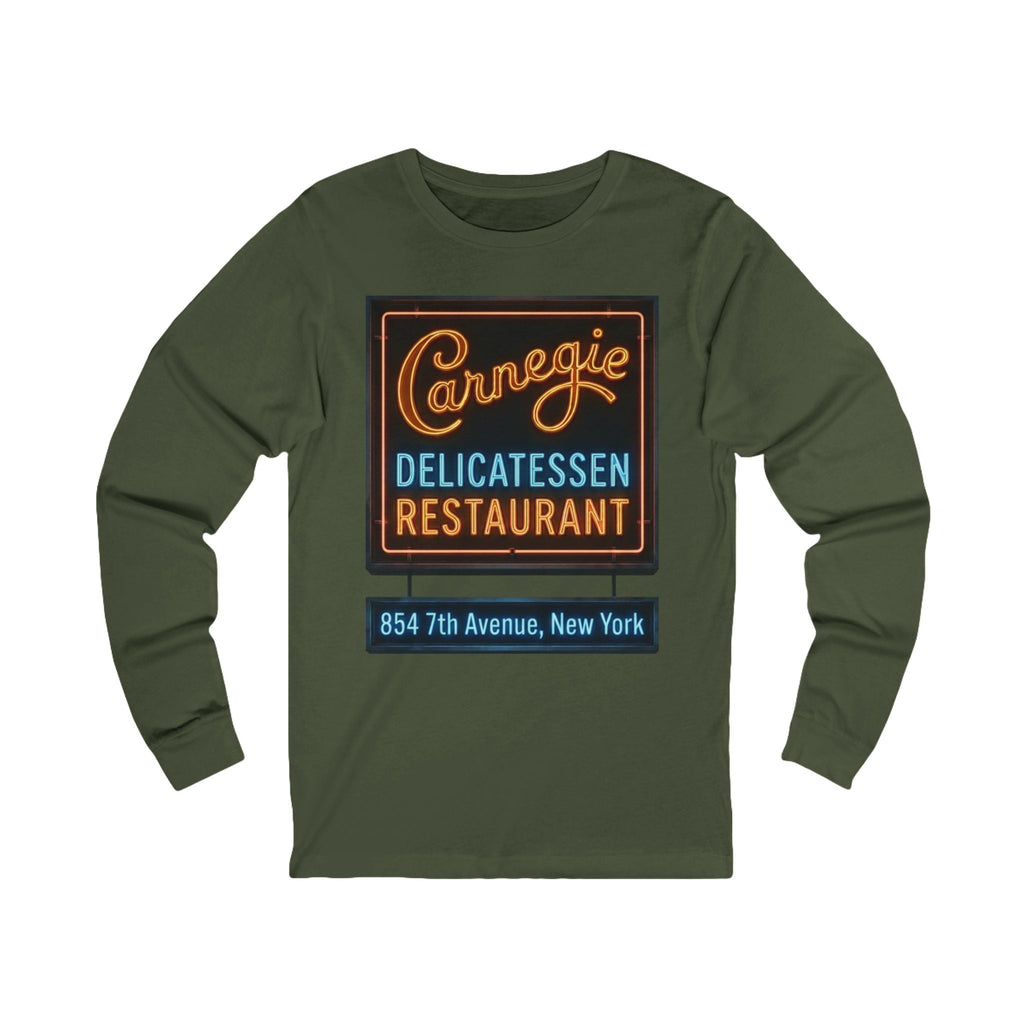 Vintage Carnegie Deli Long Sleeve Shirt -- Retro Neon Sign