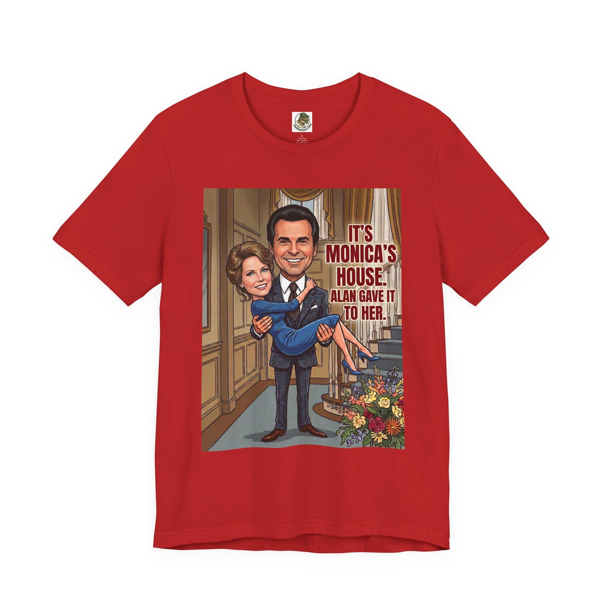 Vintage "It's Monica's House" Retro Caricature Cotton T-Shirt