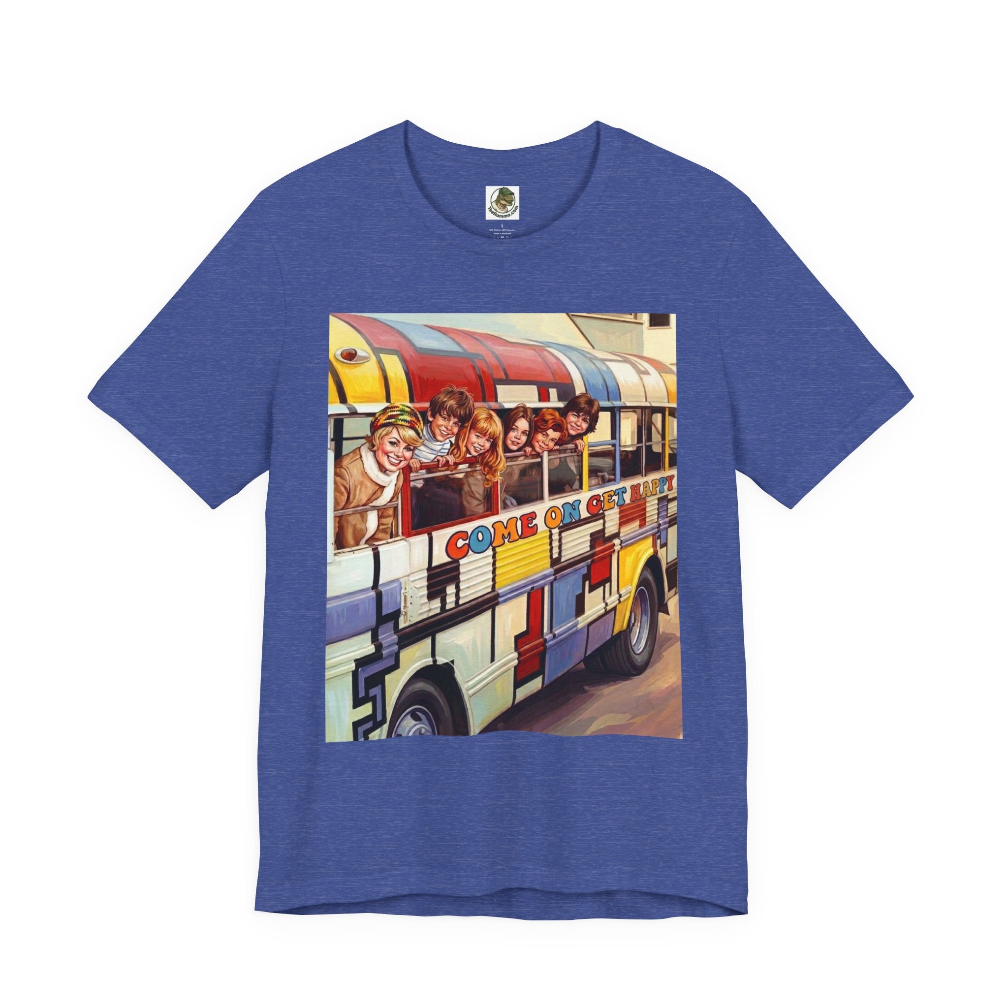 Psychedelic School Bus Come On Get Happy Tee