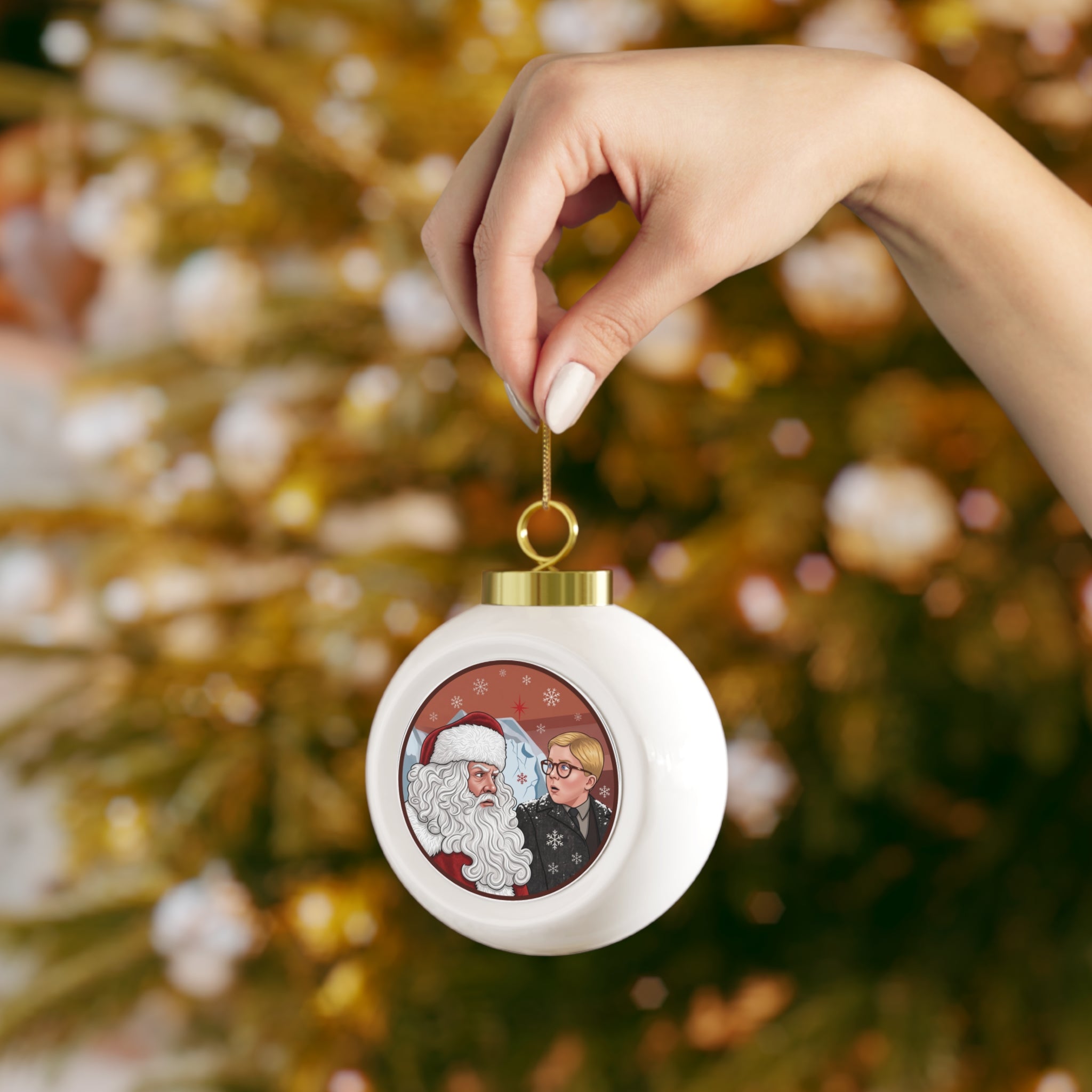 Ho! Ho! Ho! Illustrated Ball Christmas Ornament